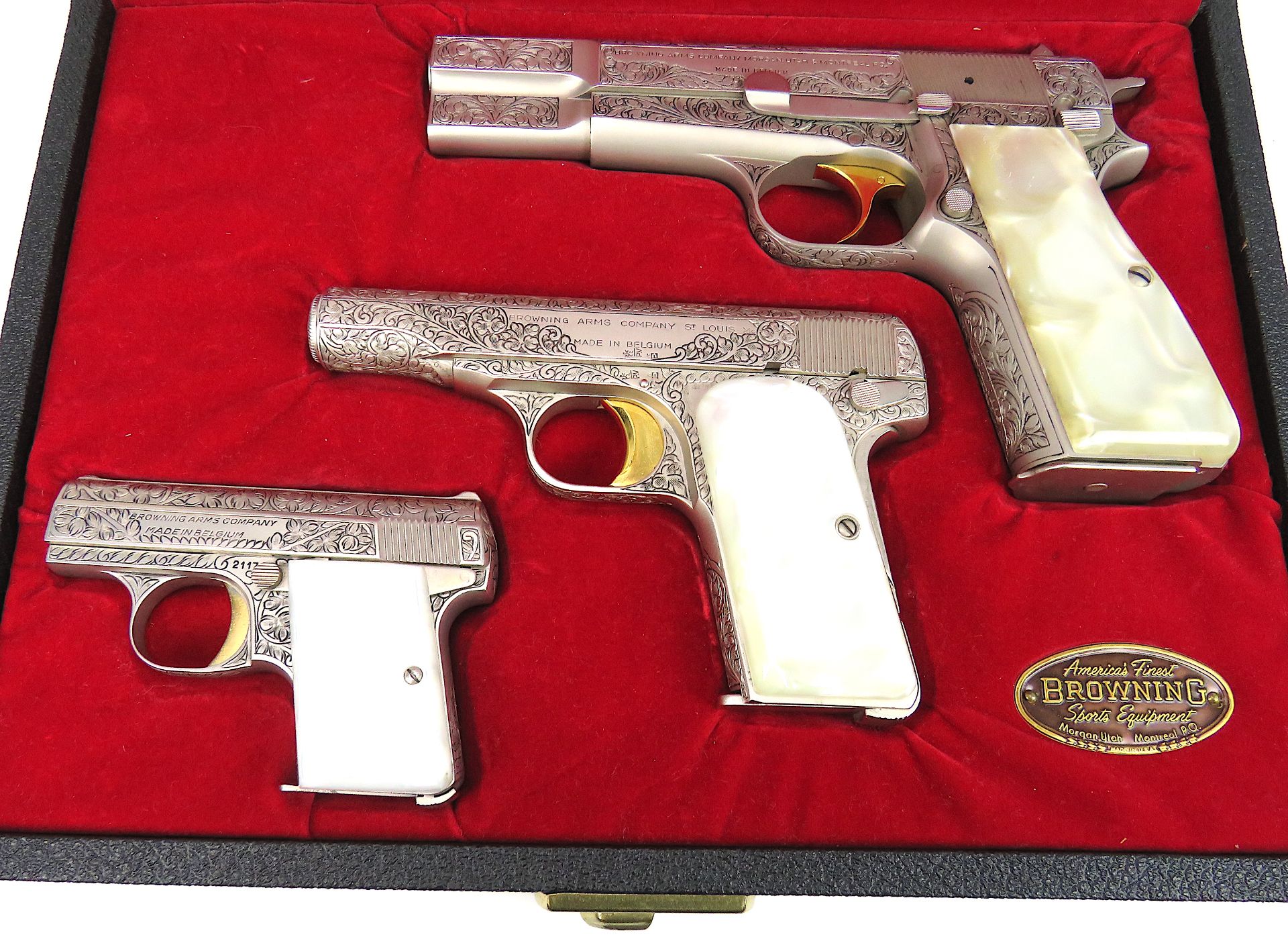 Three Gun Set Belgium Made Browning Renaissance Collection - Image 29