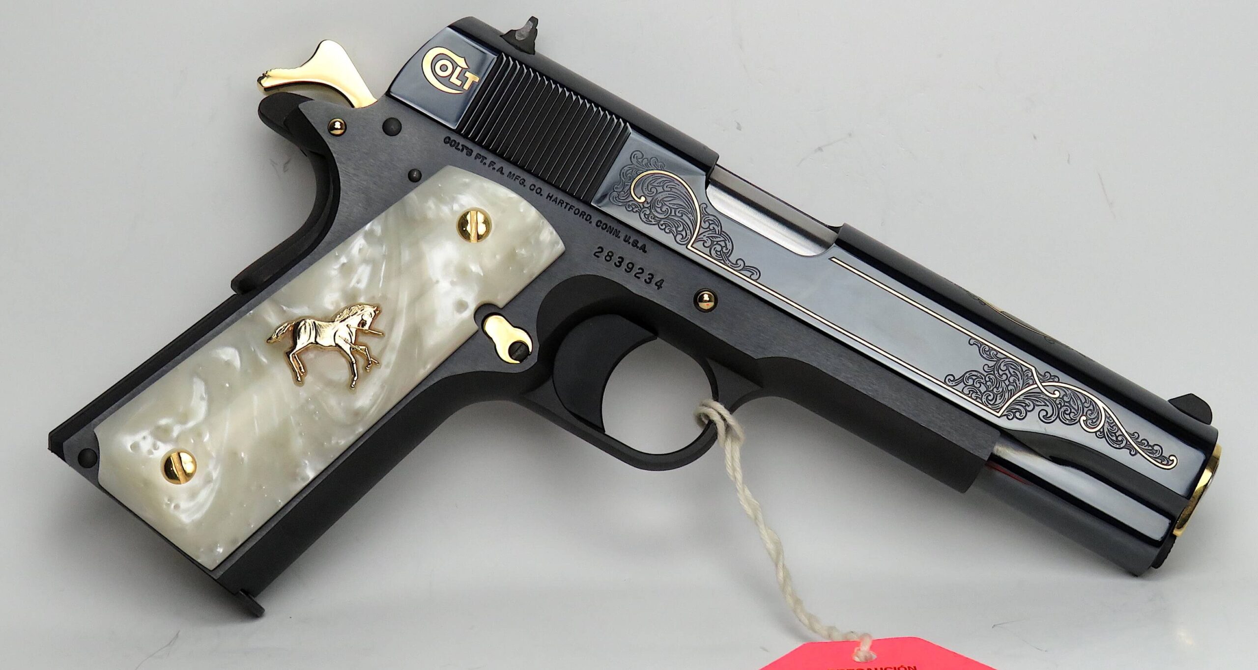 LEW HORTON EXCLUSIVE GOLD PREMIER COLT 1911 Gov 5" 38 Super - Image 8