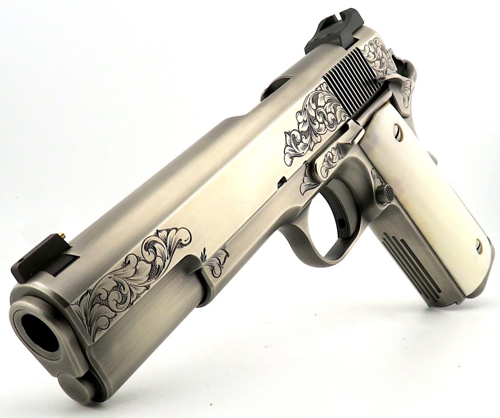 Vip Gun RARE NIGHTHAWK CUSTOM 1911 VIP GOV 45acp ANTIQUE NICKEL FINISH GIRAFFE ...