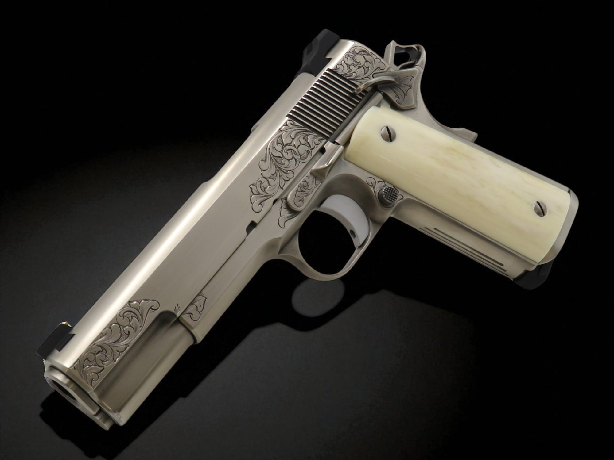 RARE NIGHTHAWK CUSTOM 1911 VIP GOV 45acp ANTIQUE NICKEL FINISH