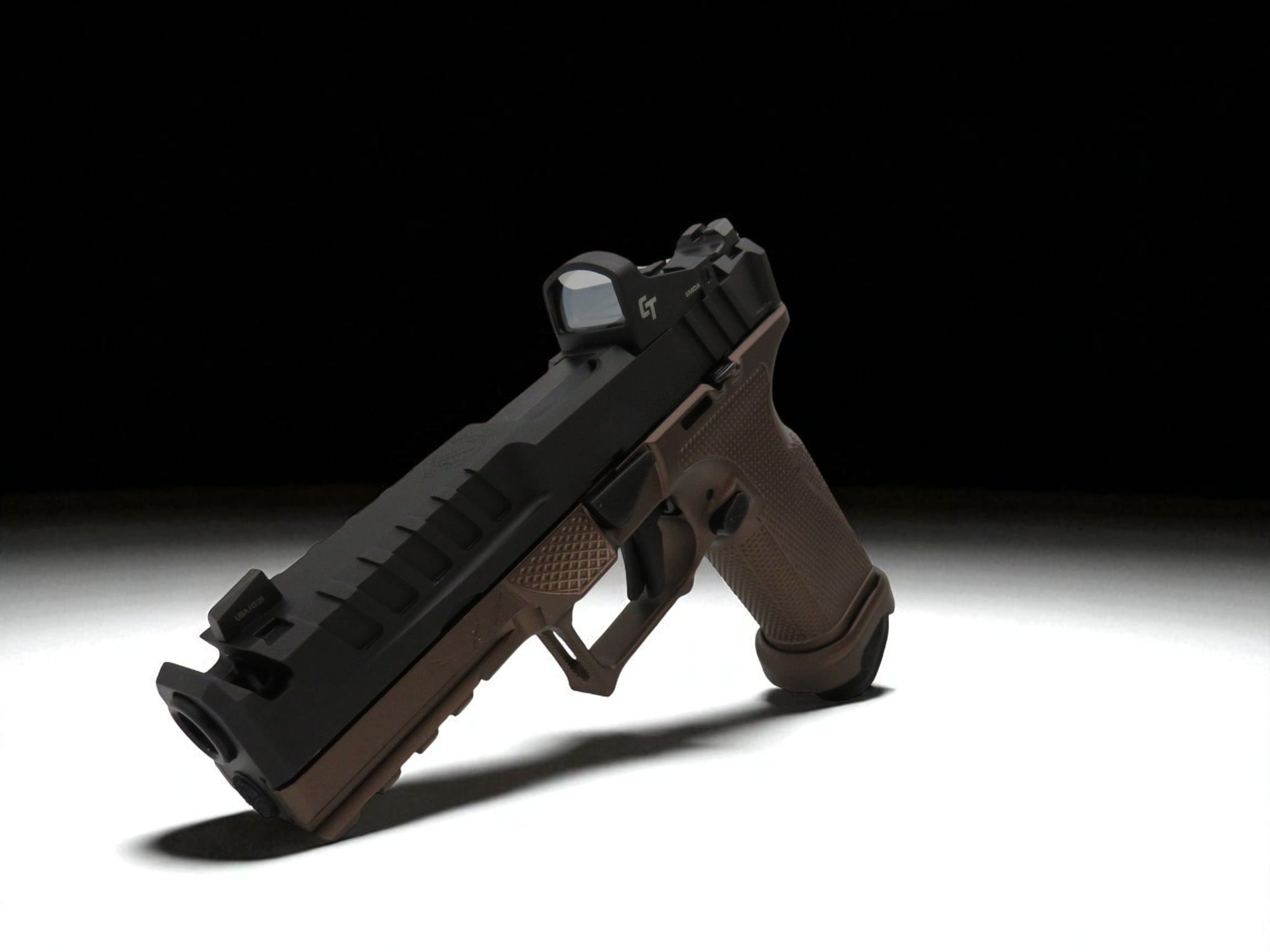 Modified New Springfield Armory Echelon Chunk Port w/ Icarus Frame FDE, Magwell 4.5" 9mm - Image 2