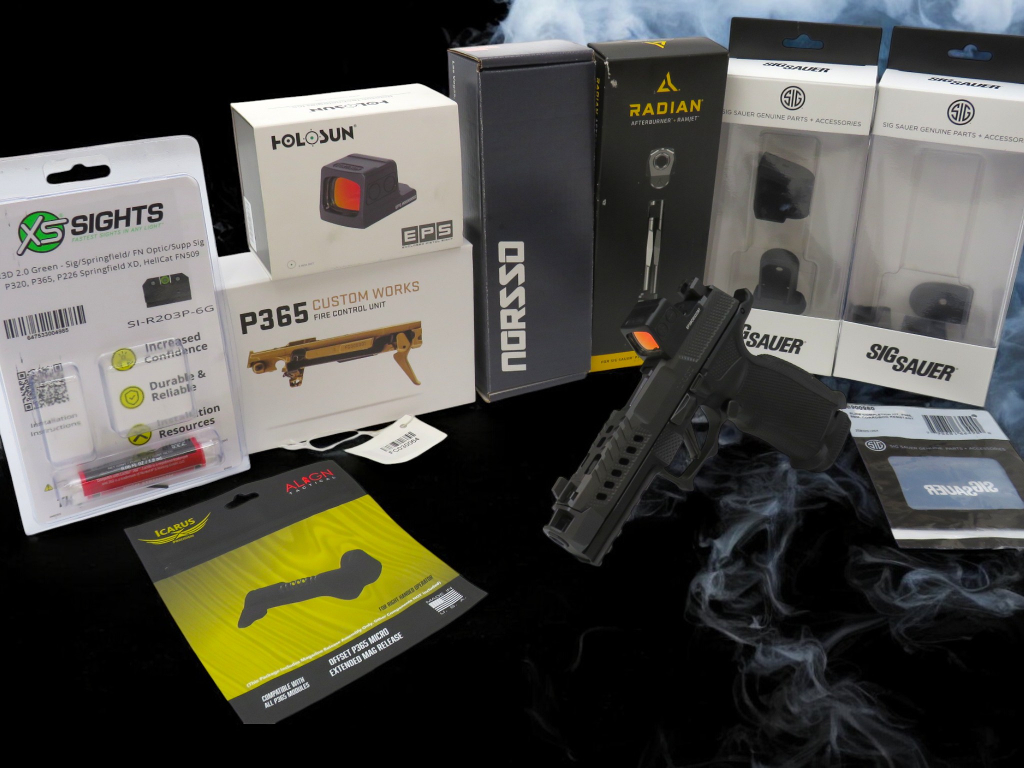 SK Sig P365XL Custom Works with Radian RamJet, Norsso Rail C, Icarus Frame and More - Image 2