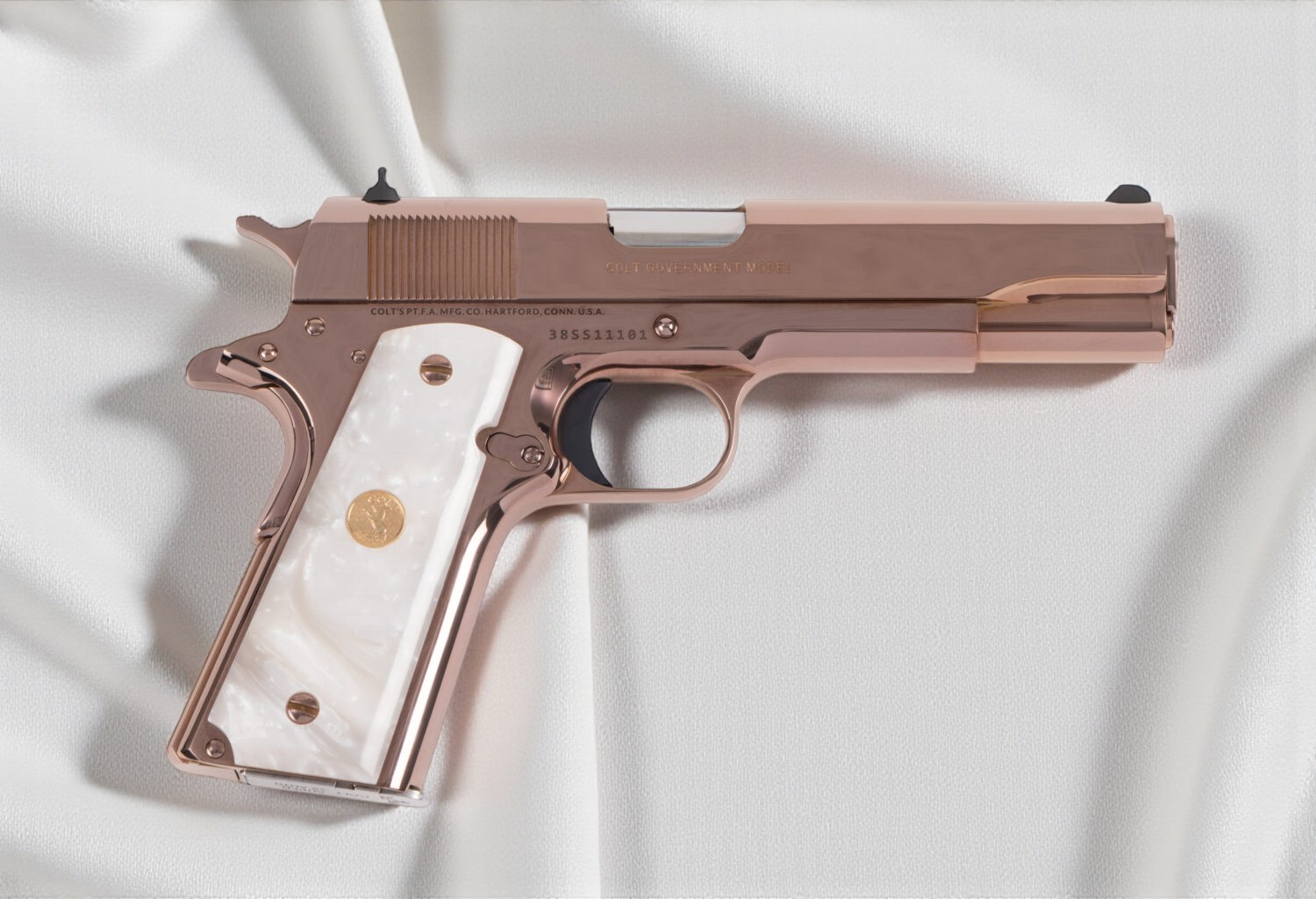 NEW TALO COLT CUSTOM ROSE GOLD 1911 38 Super ONE of 250 - Image 4