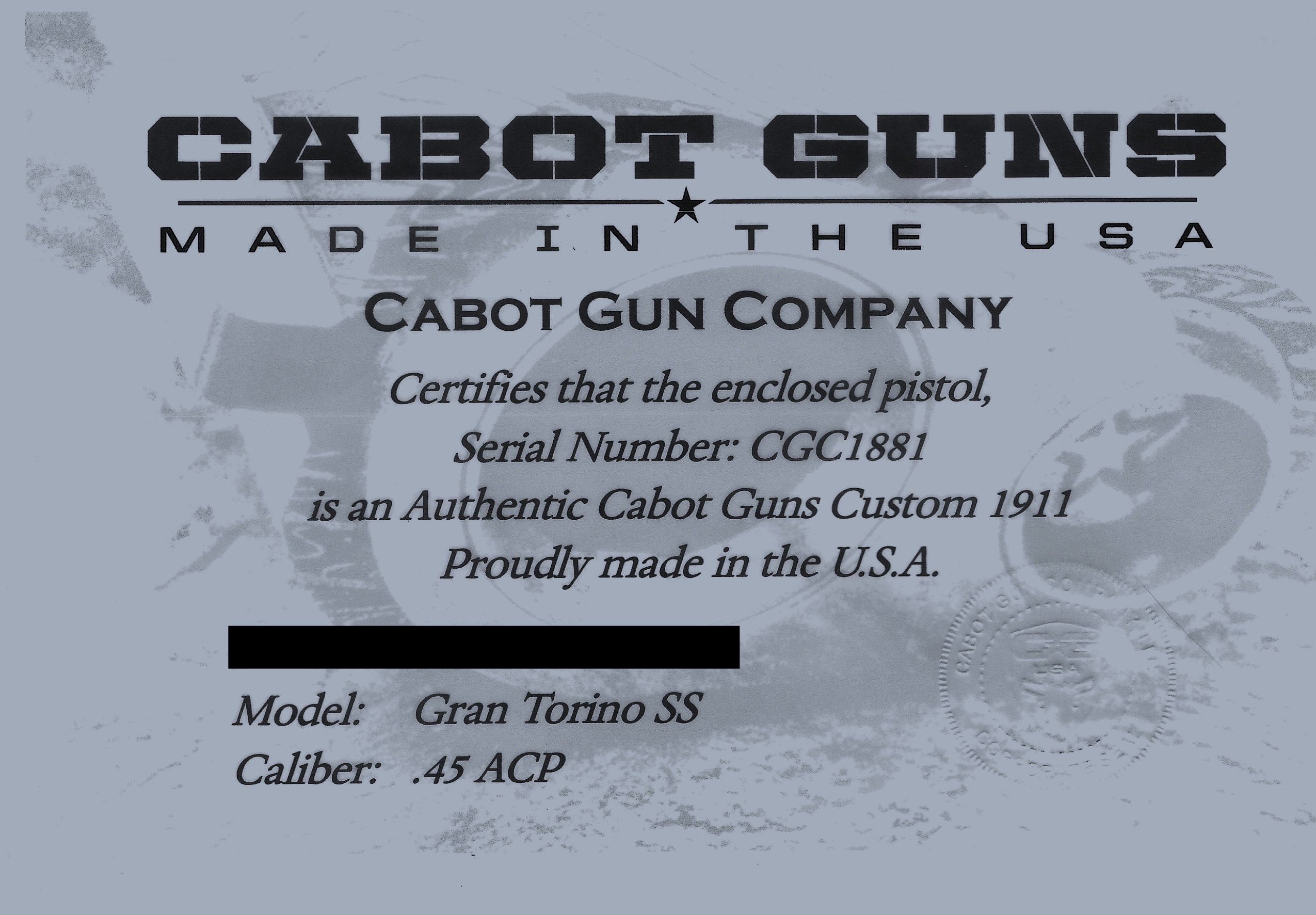 Cabot Guns The Gran Torino SS 45acp only ONE of 030 - Image 10