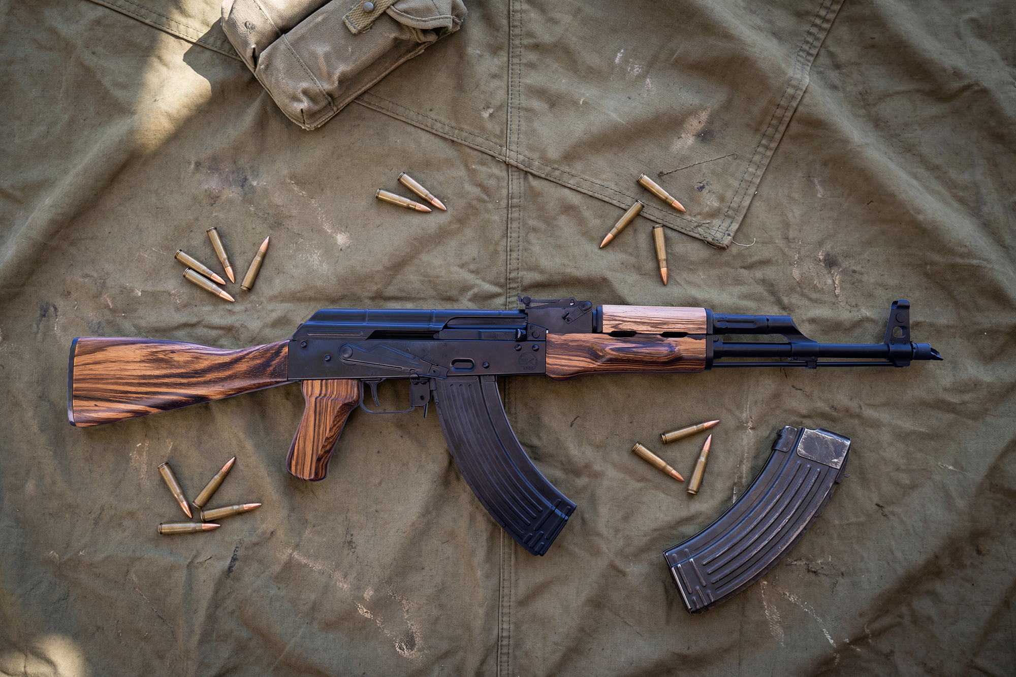 SK Customs Romanian Model 63 AKM-47 7.62x39mm Exotic Zebrawood Designed by Mikhail Kalashnikov - Image 2
