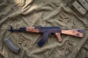 SK Customs Romanian Model 63 AKM-47 7.62x39mm Exotic Zebrawood Designed by Mikhail Kalashnikov
