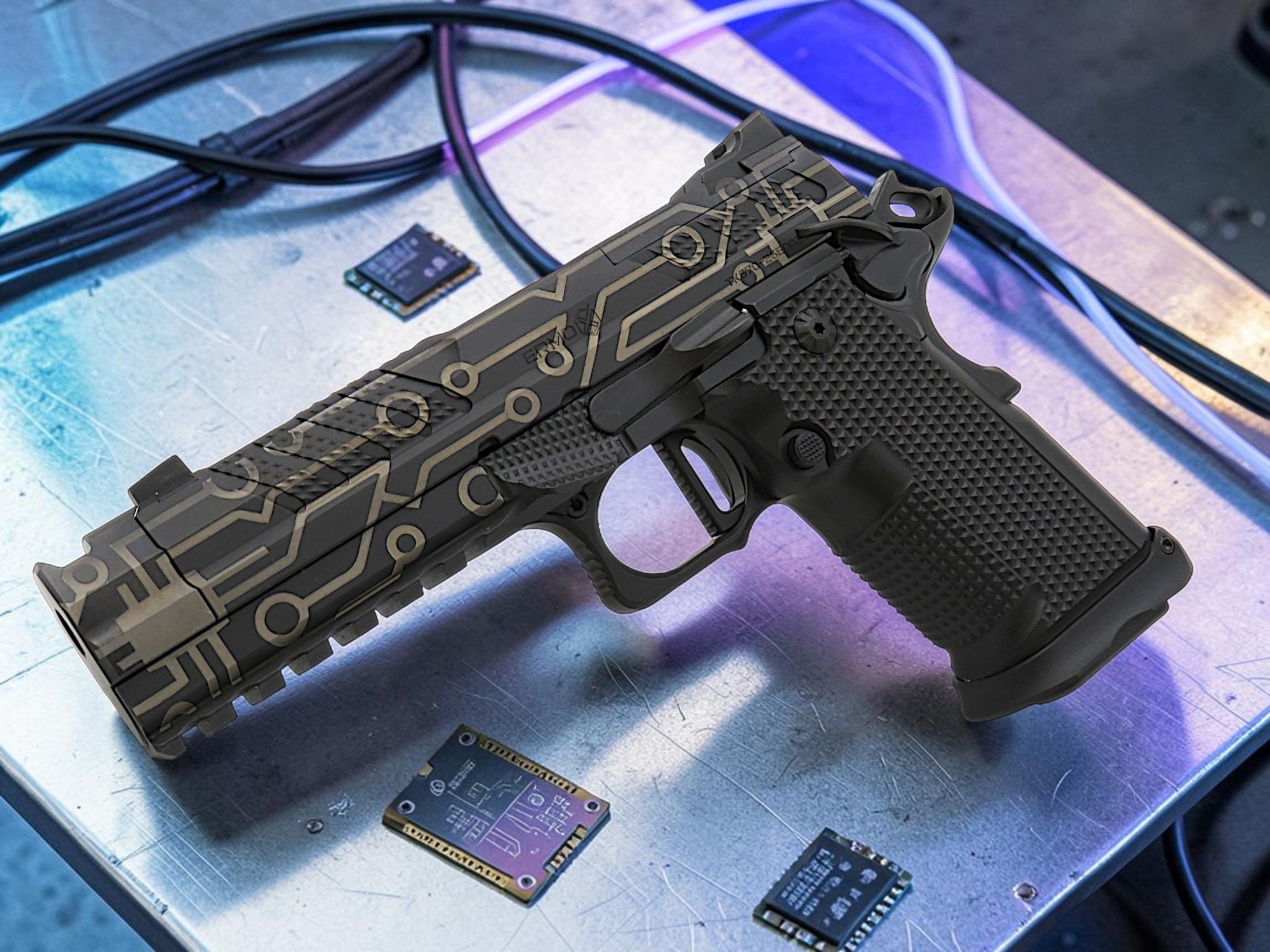 CUSTOM SHOP LIMITED EDITION CYBER ATTACK BLACKOUT-EDITION FUSION FIREARMS XP-PRO COMP & PORTED AMBI