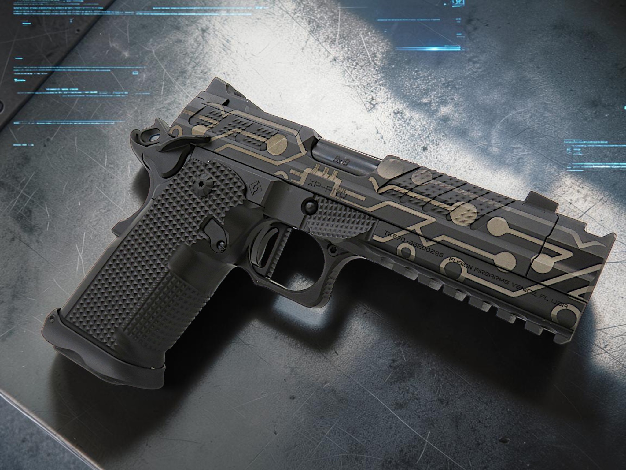 CUSTOM SHOP LIMITED EDITION CYBER ATTACK BLACKOUT-EDITION FUSION FIREARMS XP-PRO COMP & PORTED AMBI - Image 4