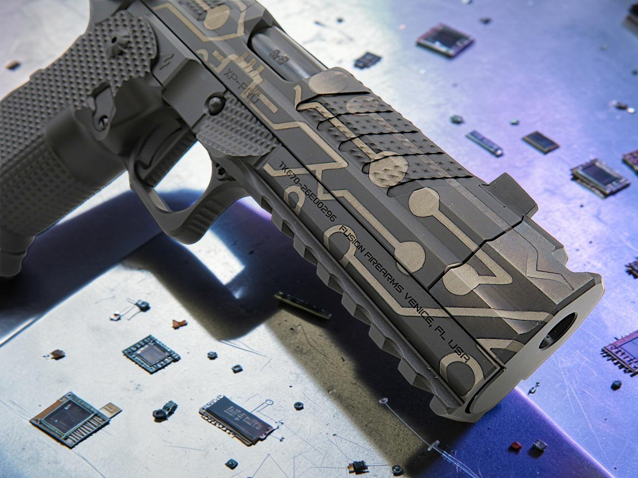 CUSTOM SHOP LIMITED EDITION CYBER ATTACK BLACKOUT-EDITION FUSION FIREARMS XP-PRO COMP & PORTED AMBI - Image 9