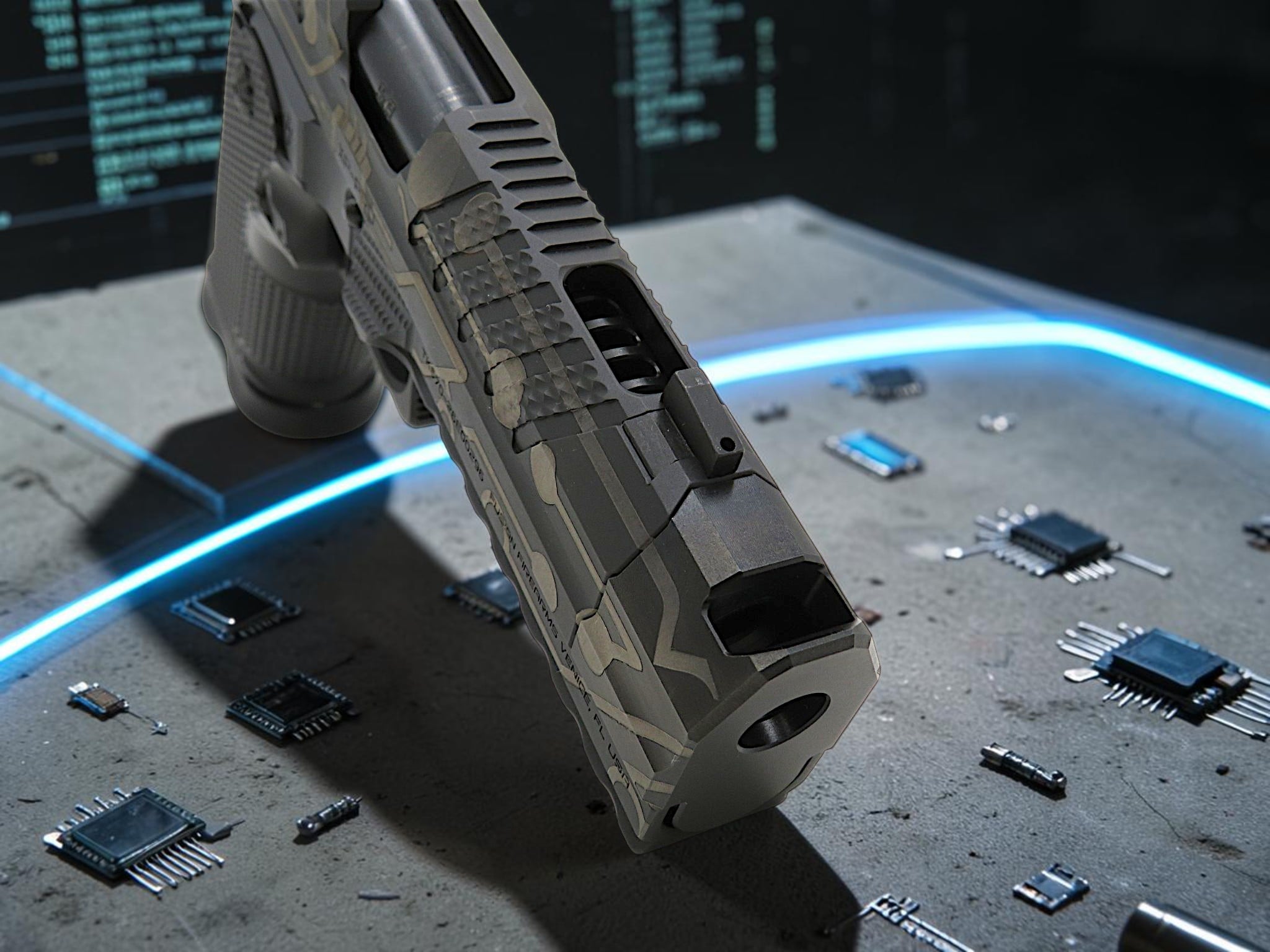 CUSTOM SHOP LIMITED EDITION CYBER ATTACK BLACKOUT-EDITION FUSION FIREARMS XP-PRO COMP & PORTED AMBI - Image 6