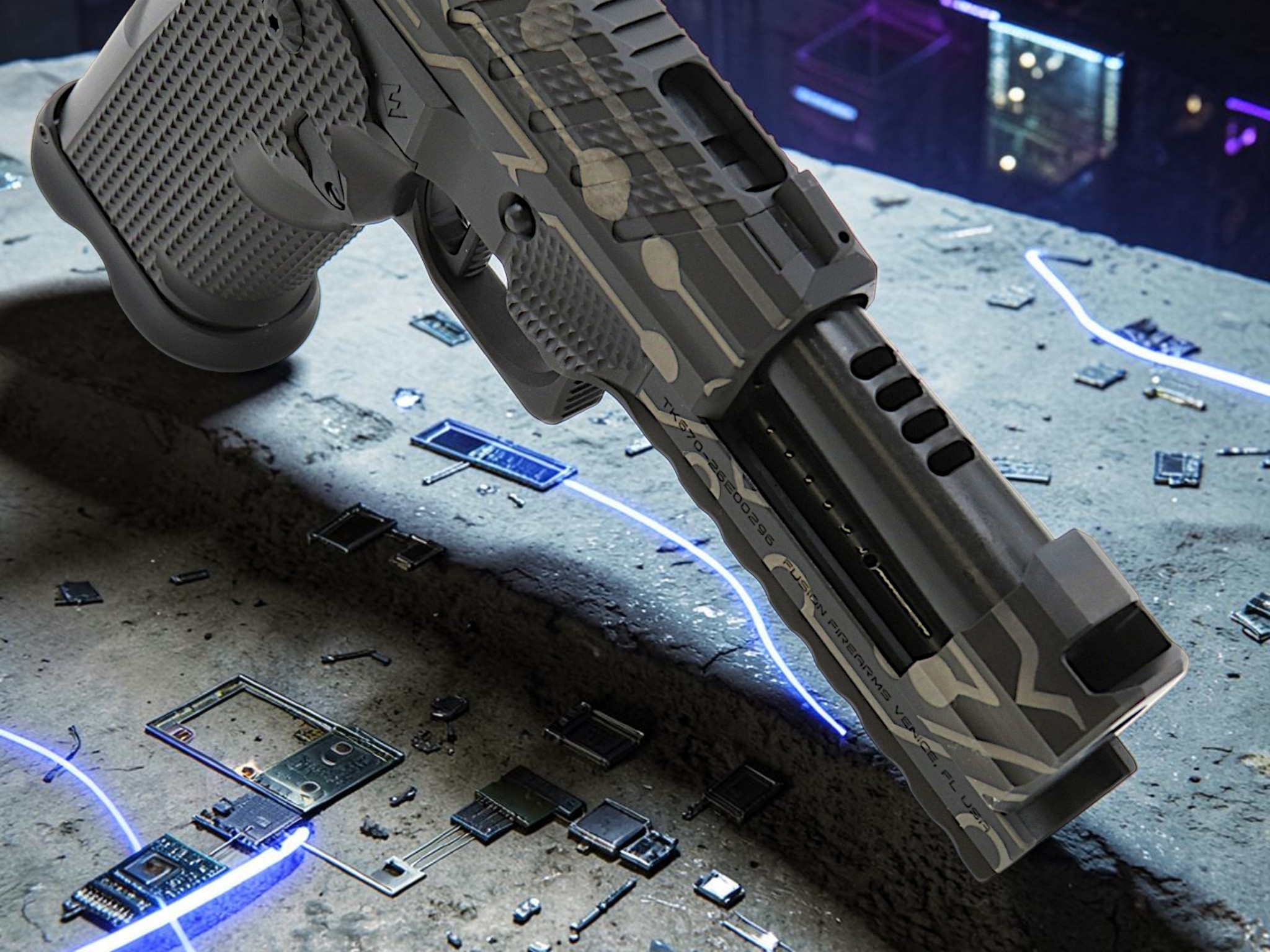 CUSTOM SHOP LIMITED EDITION CYBER ATTACK BLACKOUT-EDITION FUSION FIREARMS XP-PRO COMP & PORTED AMBI - Image 12