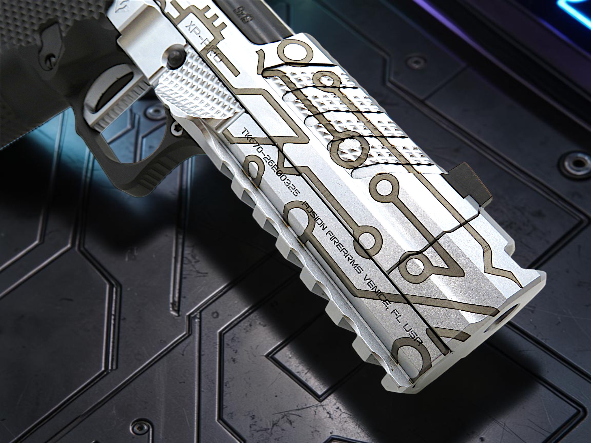 CUSTOM SHOP LIMITED EDITION CYBER ATTACK CHROME EDITION FUSION FIREARMS XP-PRO COMP & PORTED AMBI - Image 7