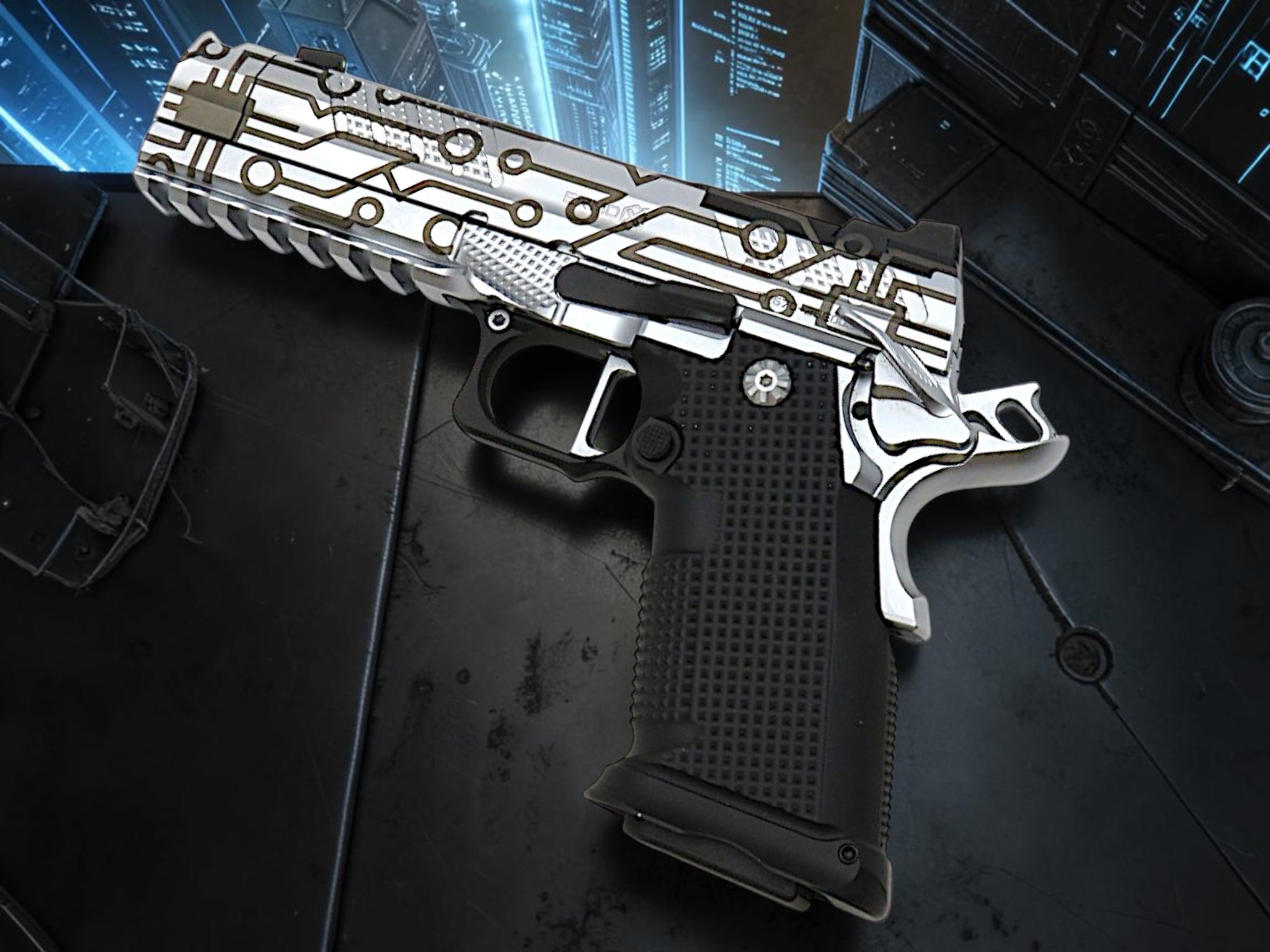 CUSTOM SHOP LIMITED EDITION CYBER ATTACK CHROME EDITION FUSION FIREARMS XP-PRO COMP & PORTED AMBI - Image 3
