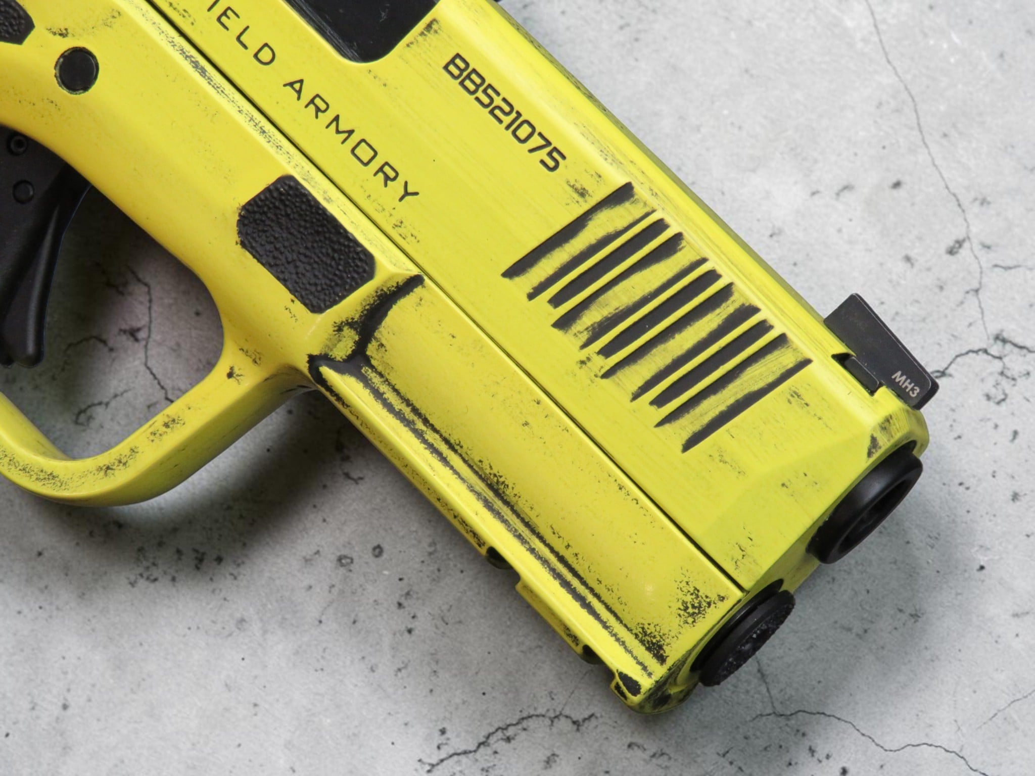SK Customs Springfield Armory Hellcat Pro OSP Distressed Lemon Zest - Image 7