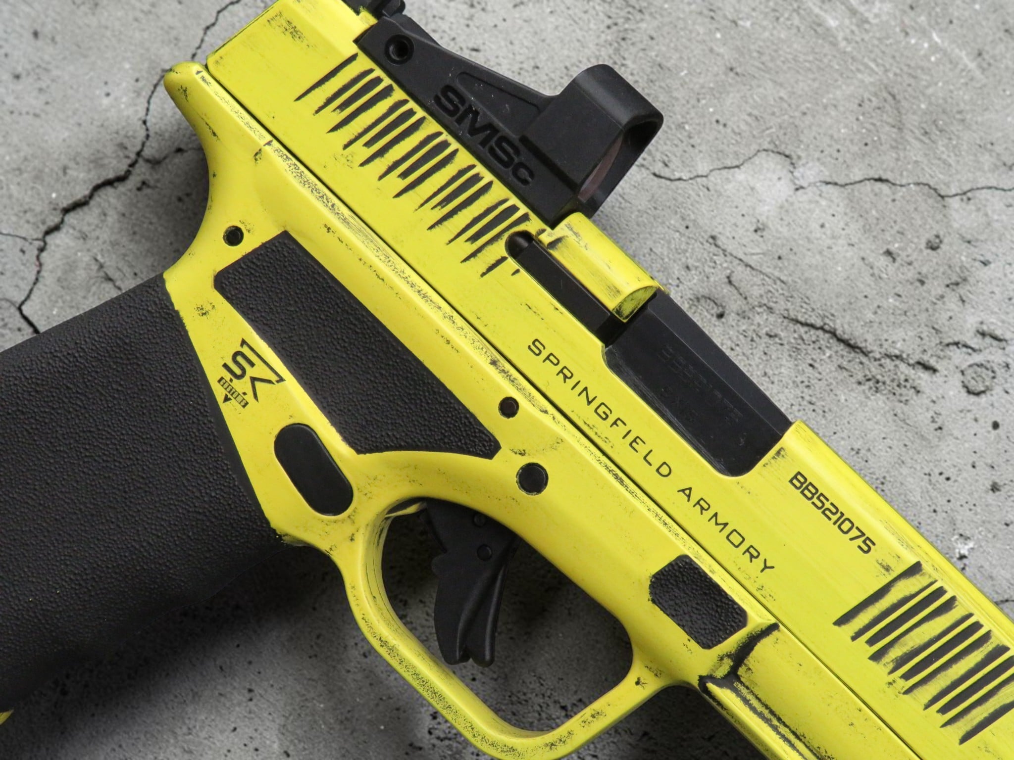 SK Customs Springfield Armory Hellcat Pro OSP Distressed Lemon Zest - Image 8