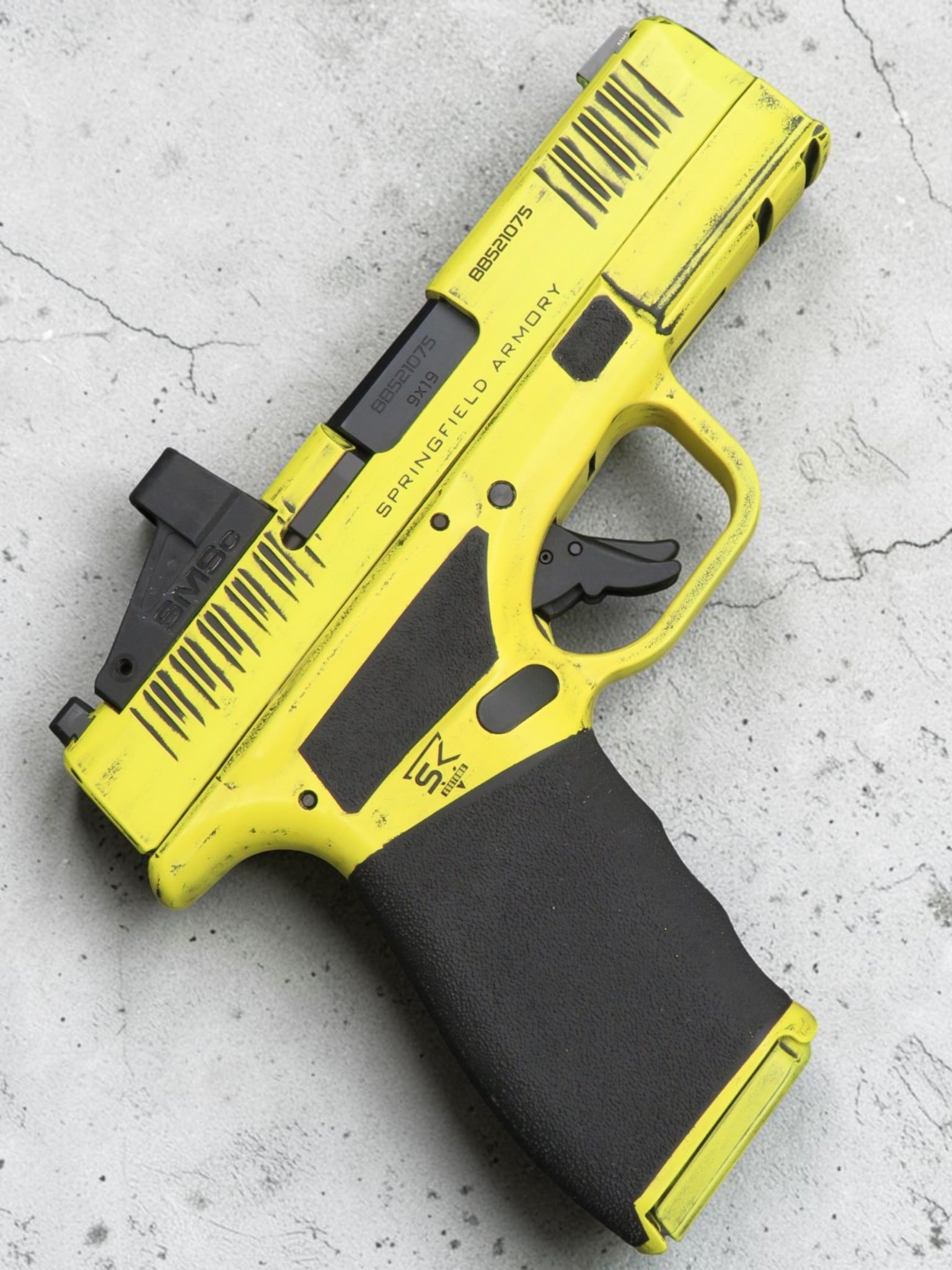 SK Customs Springfield Armory Hellcat Pro OSP Distressed Lemon Zest - Image 10