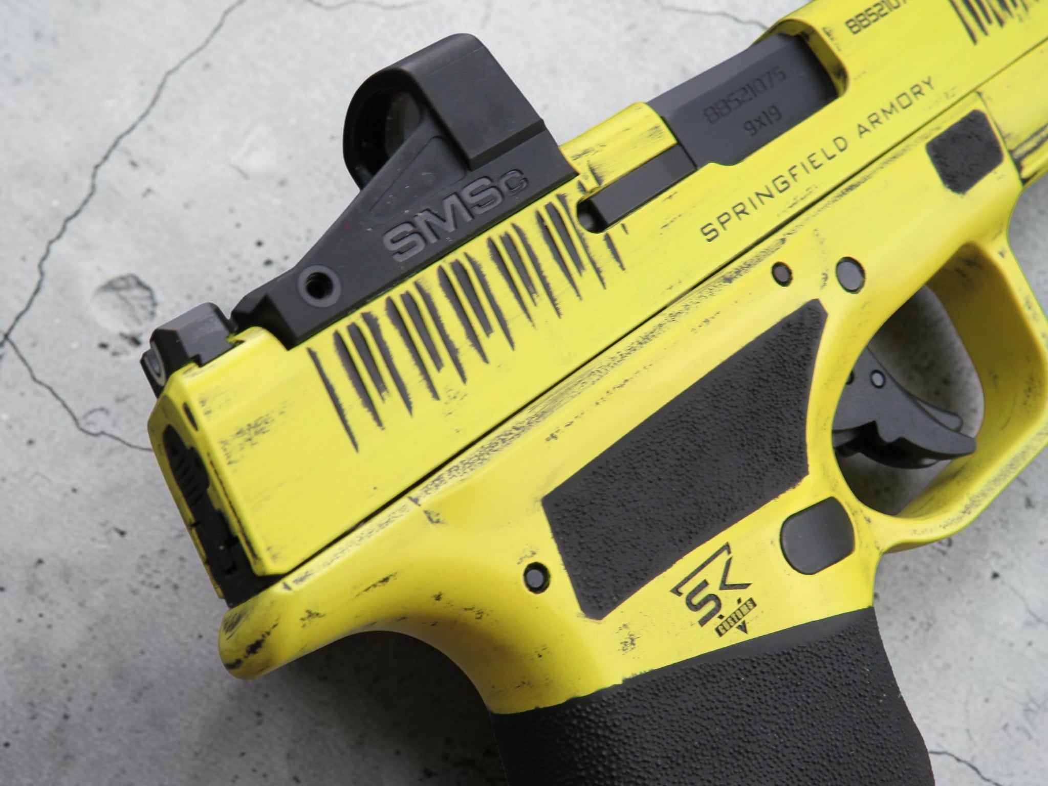 SK Customs Springfield Armory Hellcat Pro OSP Distressed Lemon Zest - Image 14