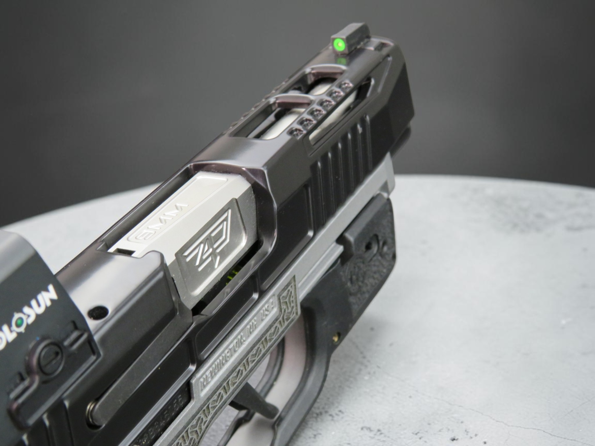CUSTOM SIG P365XL 9mm Tetris Stipple, Cerakoted, Pic Rail with Optic and Lots of Extras - Image 6