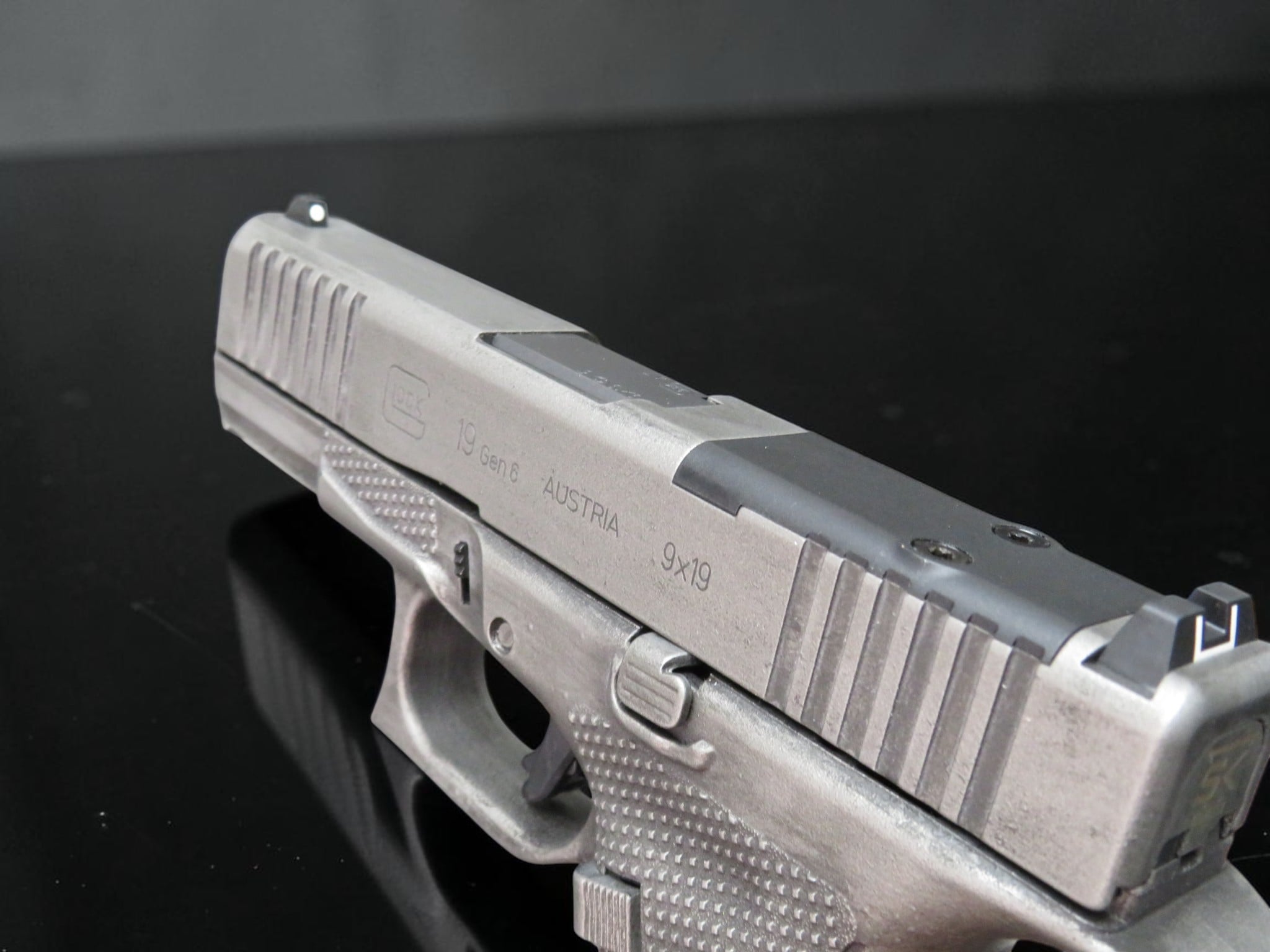 SK Customs Glock 19 Gen 6 MOS Distressed Sniper Gray CERAKOTE 15rd Mags - Image 12