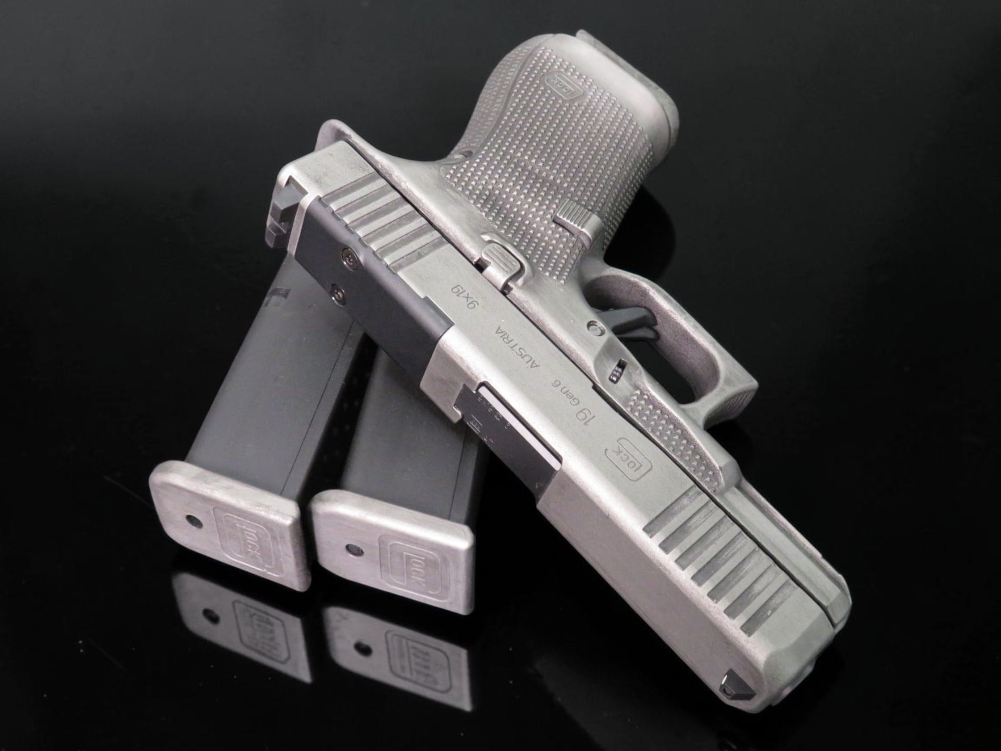 SK Customs Glock 19 Gen 6 MOS Distressed Sniper Gray CERAKOTE 15rd Mags - Image 13
