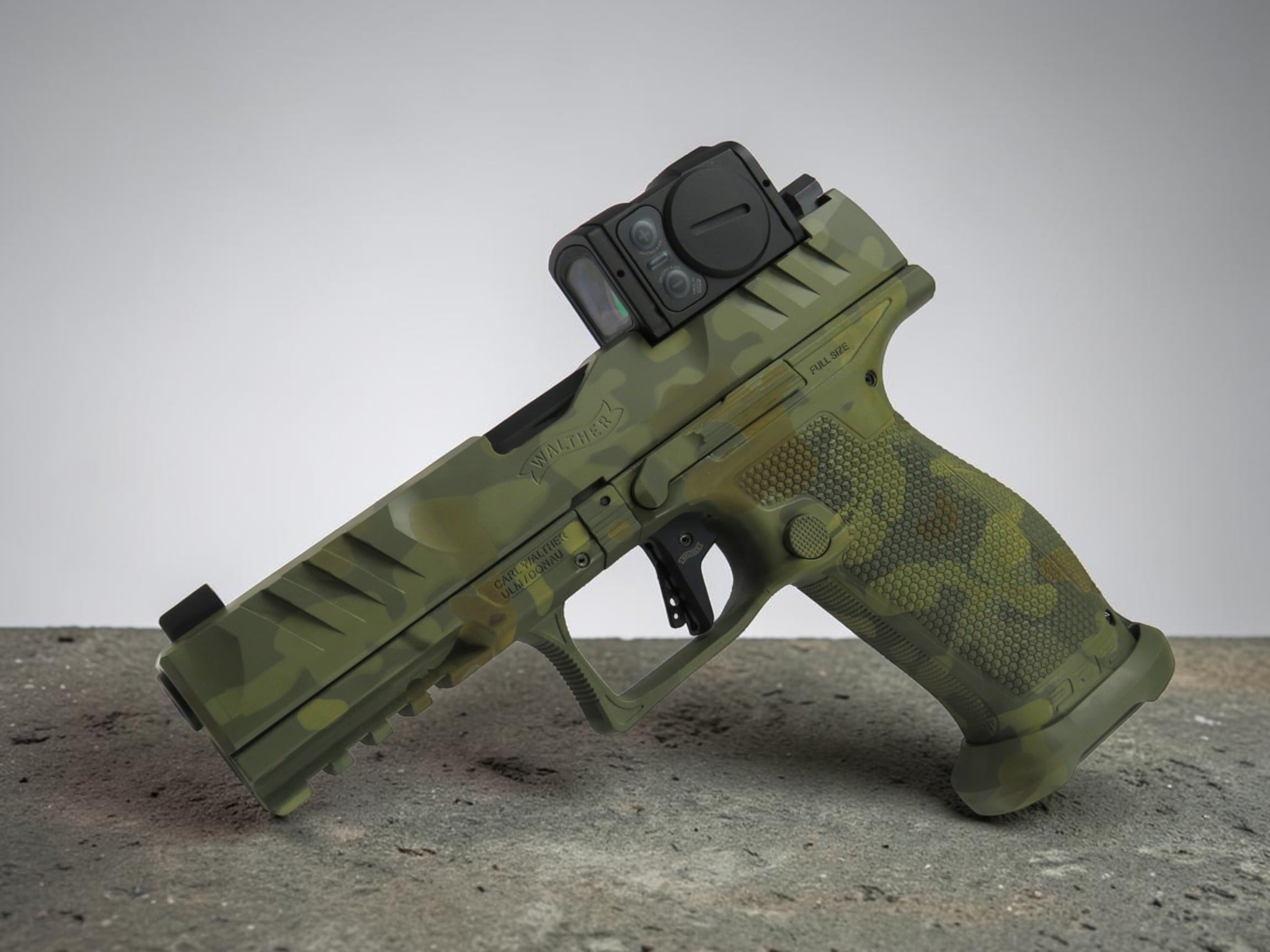 SK Customs Green Camo Edition Walther PDP Pro 9mm FS 4.5" 18+1 with Aimpoint Acro 2881225PRO - Image 2