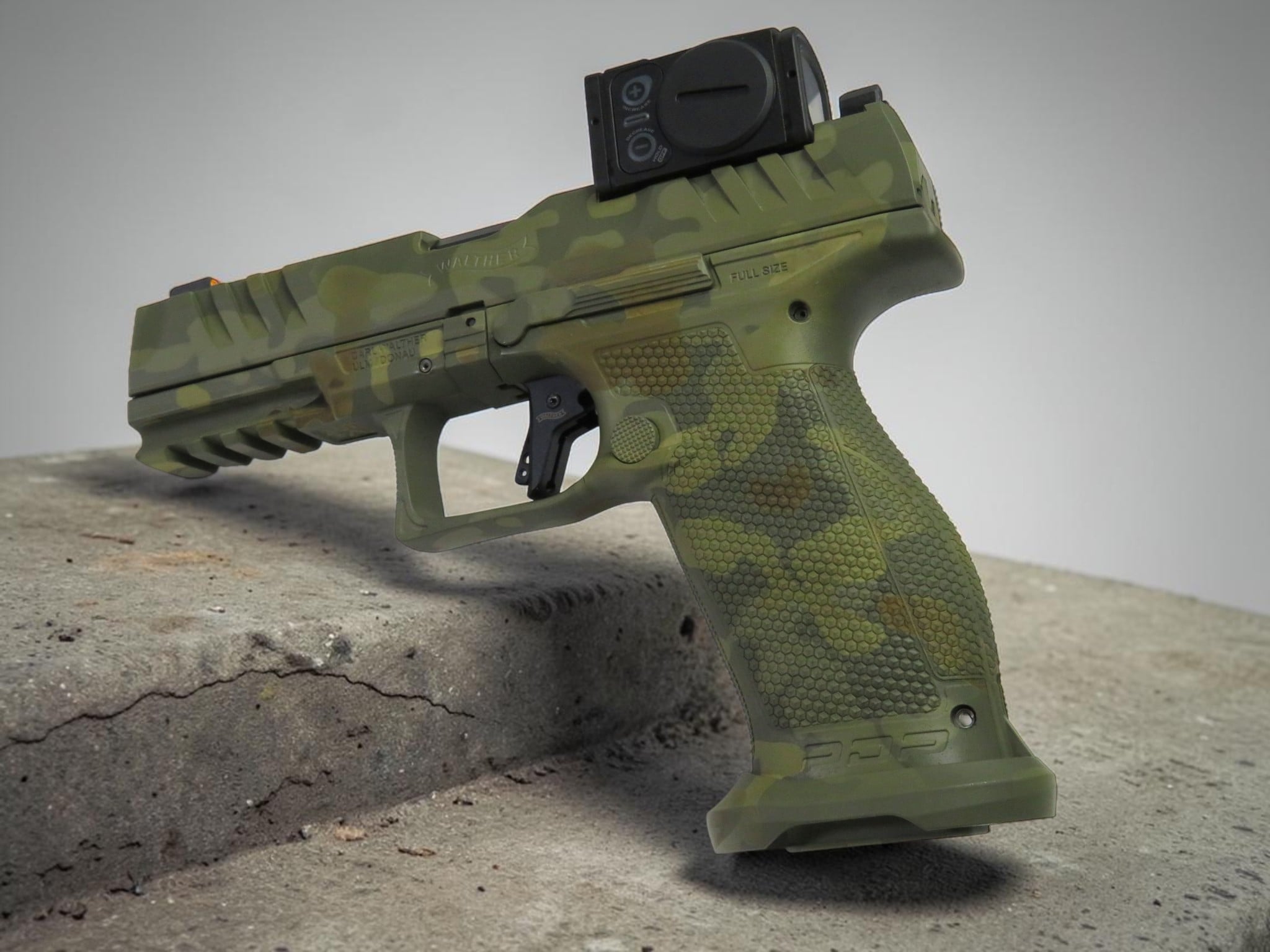 SK Customs Green Camo Edition Walther PDP Pro 9mm FS 4.5" 18+1 with Aimpoint Acro 2881225PRO - Image 3