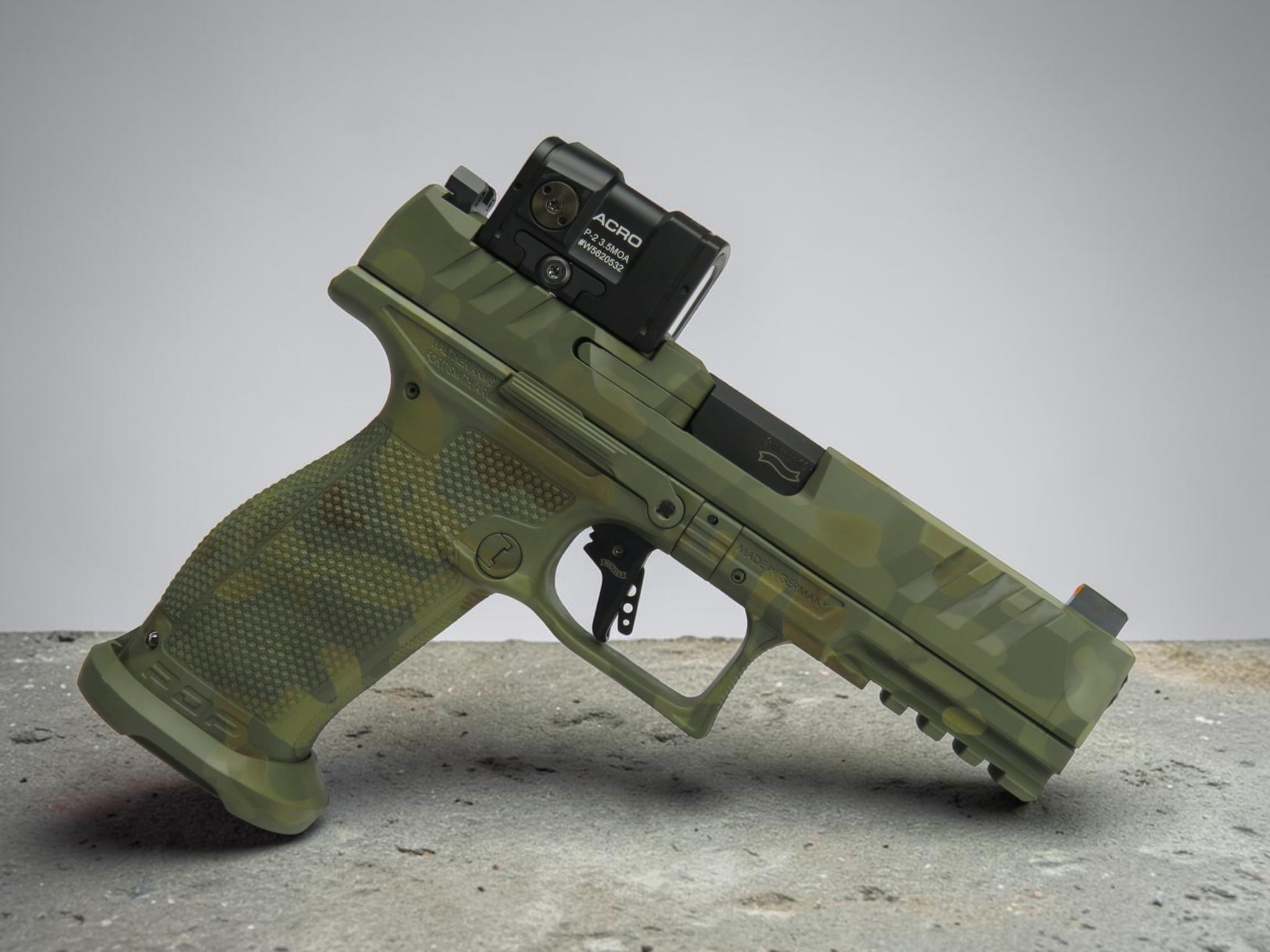 SK Customs Green Camo Edition Walther PDP Pro 9mm FS 4.5" 18+1 with Aimpoint Acro 2881225PRO - Image 4