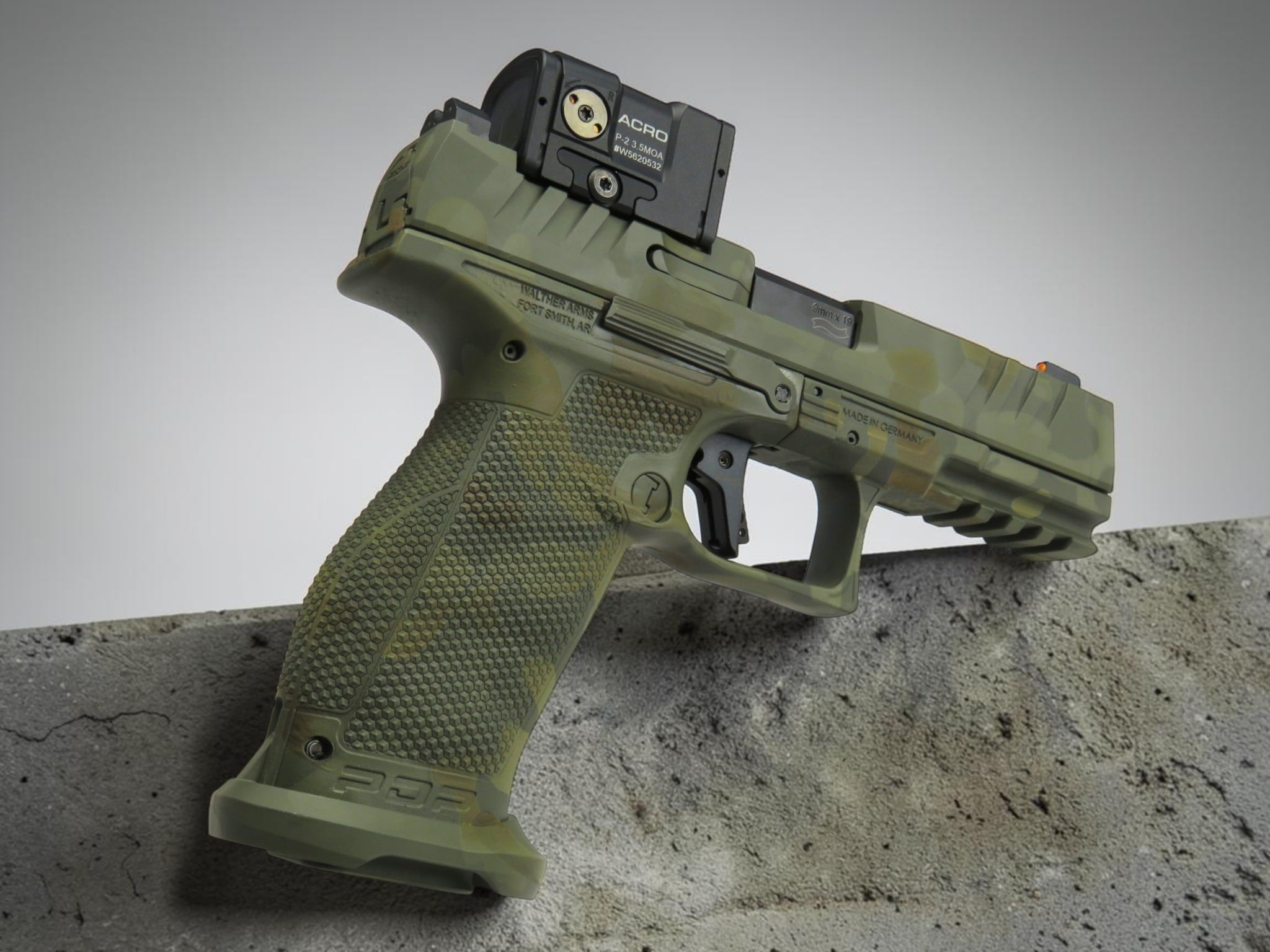 SK Customs Green Camo Edition Walther PDP Pro 9mm FS 4.5" 18+1 with Aimpoint Acro 2881225PRO - Image 5