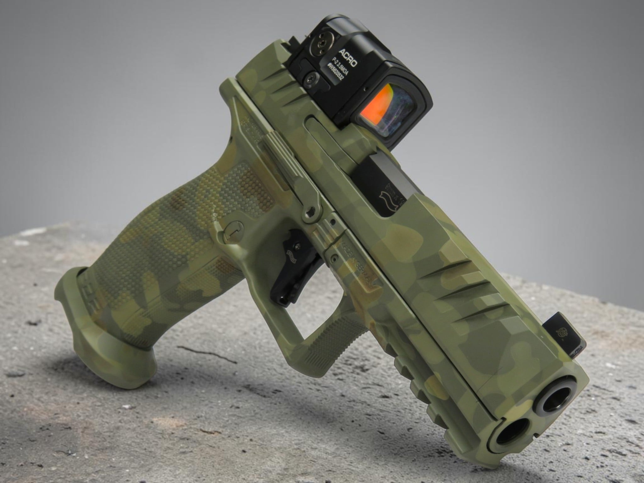 SK Customs Green Camo Edition Walther PDP Pro 9mm FS 4.5" 18+1 with Aimpoint Acro 2881225PRO - Image 6
