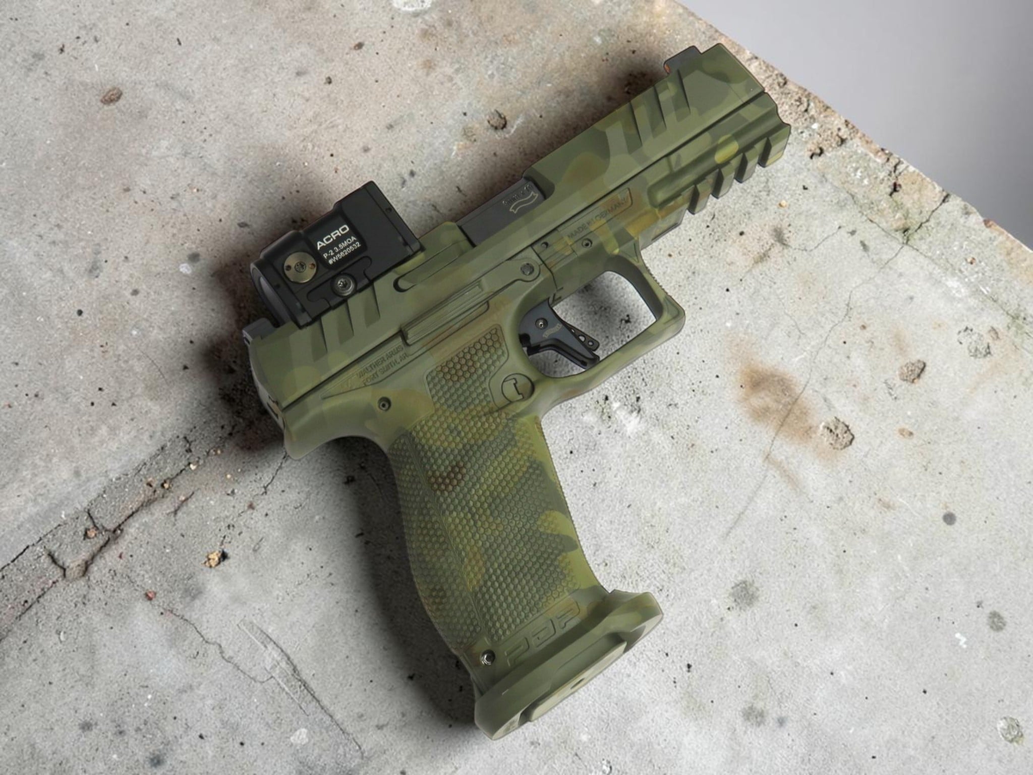 SK Customs Green Camo Edition Walther PDP Pro 9mm FS 4.5" 18+1 with Aimpoint Acro 2881225PRO - Image 8
