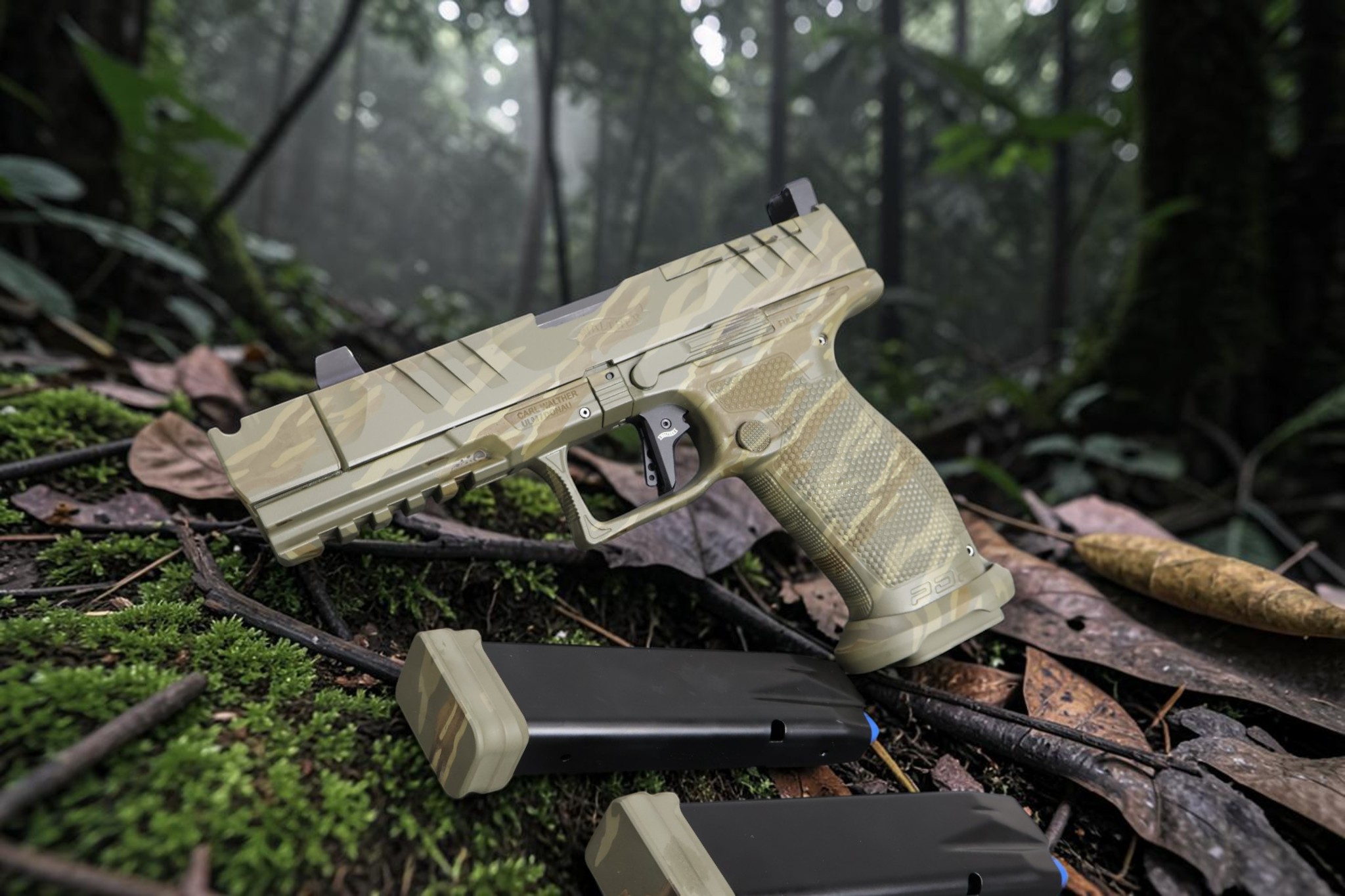 SK Customs Green Camo Tiger Stripe Walther PDP Pro-X FS 4.6" 20rd PMM Comp - Image 2