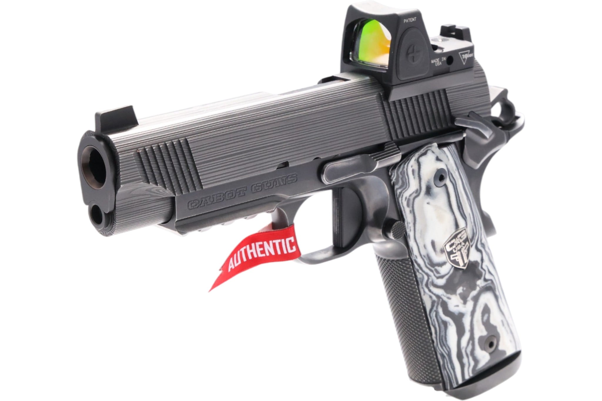 Cabot Guns Damascus Apocolypse Commander 45acp Zebra Carbon Fiber Grips - Image 7