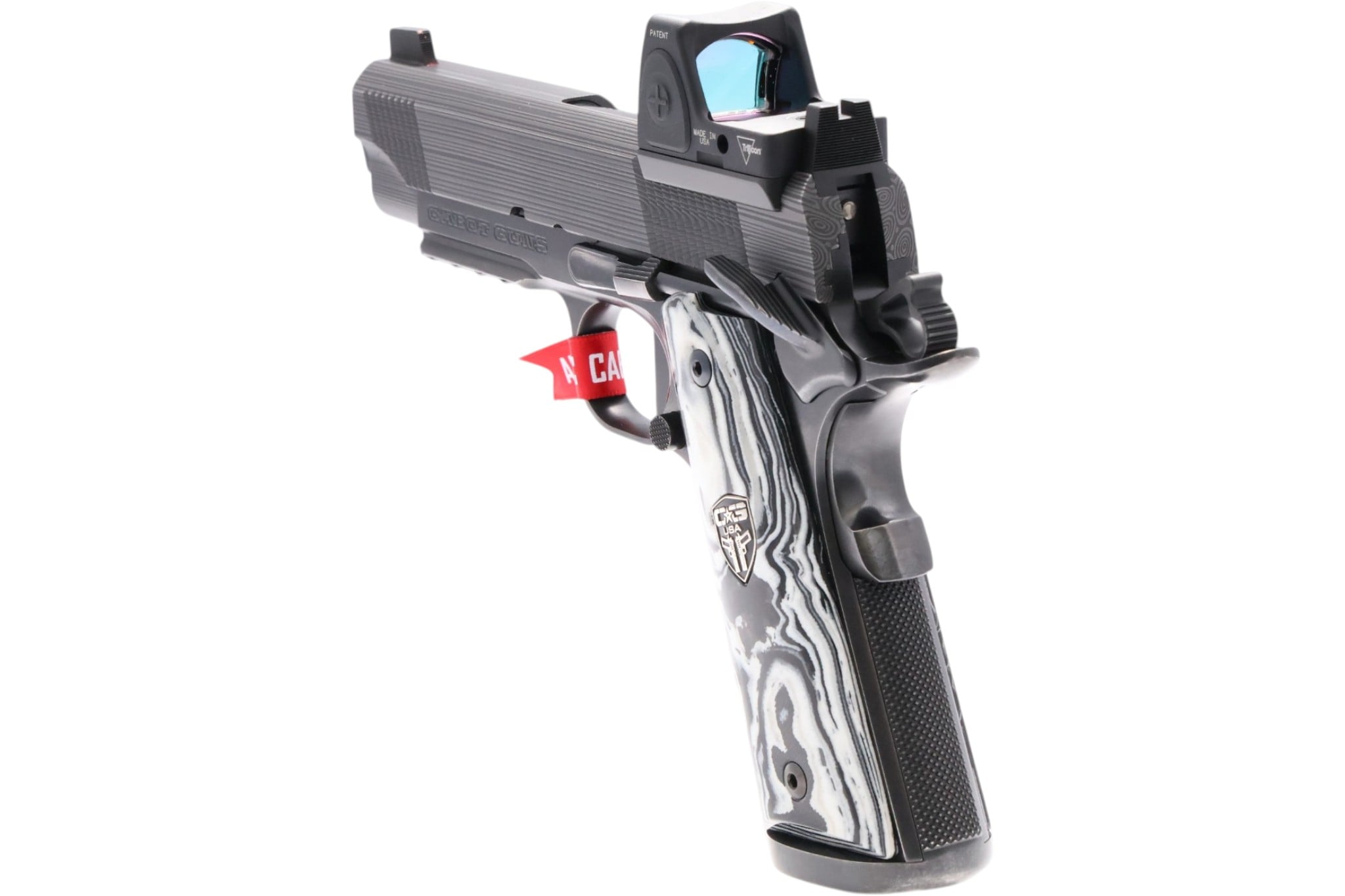 Cabot Guns Damascus Apocolypse Commander 45acp Zebra Carbon Fiber Grips - Image 8