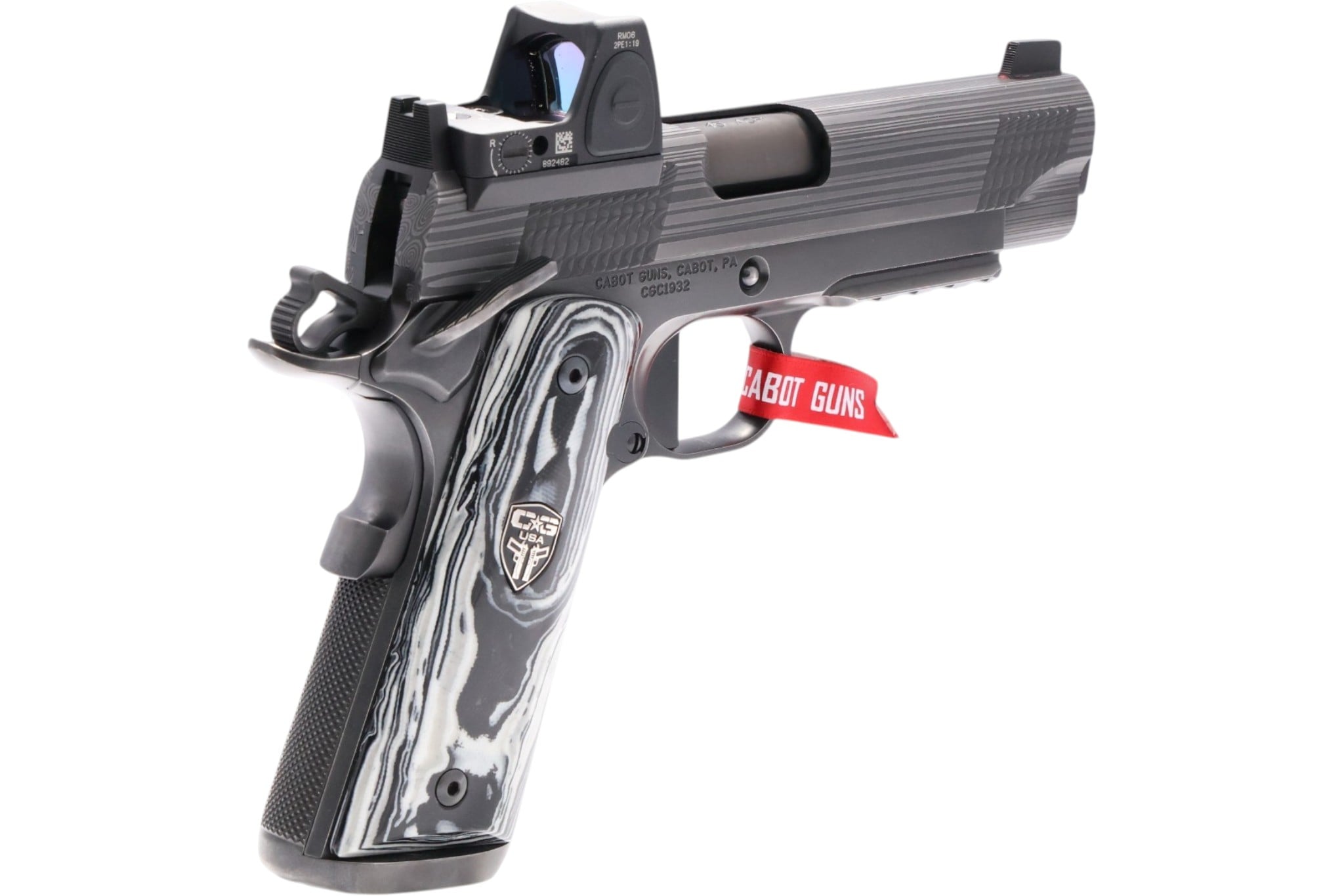 Cabot Guns Damascus Apocolypse Commander 45acp Zebra Carbon Fiber Grips - Image 9