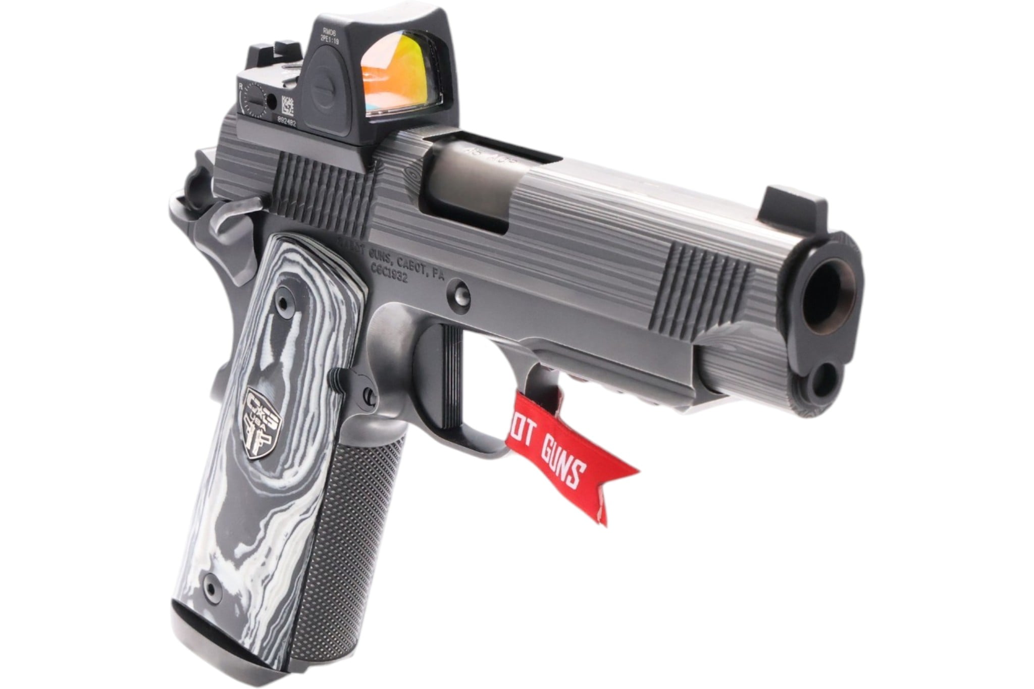 Cabot Guns Damascus Apocolypse Commander 45acp Zebra Carbon Fiber Grips - Image 10