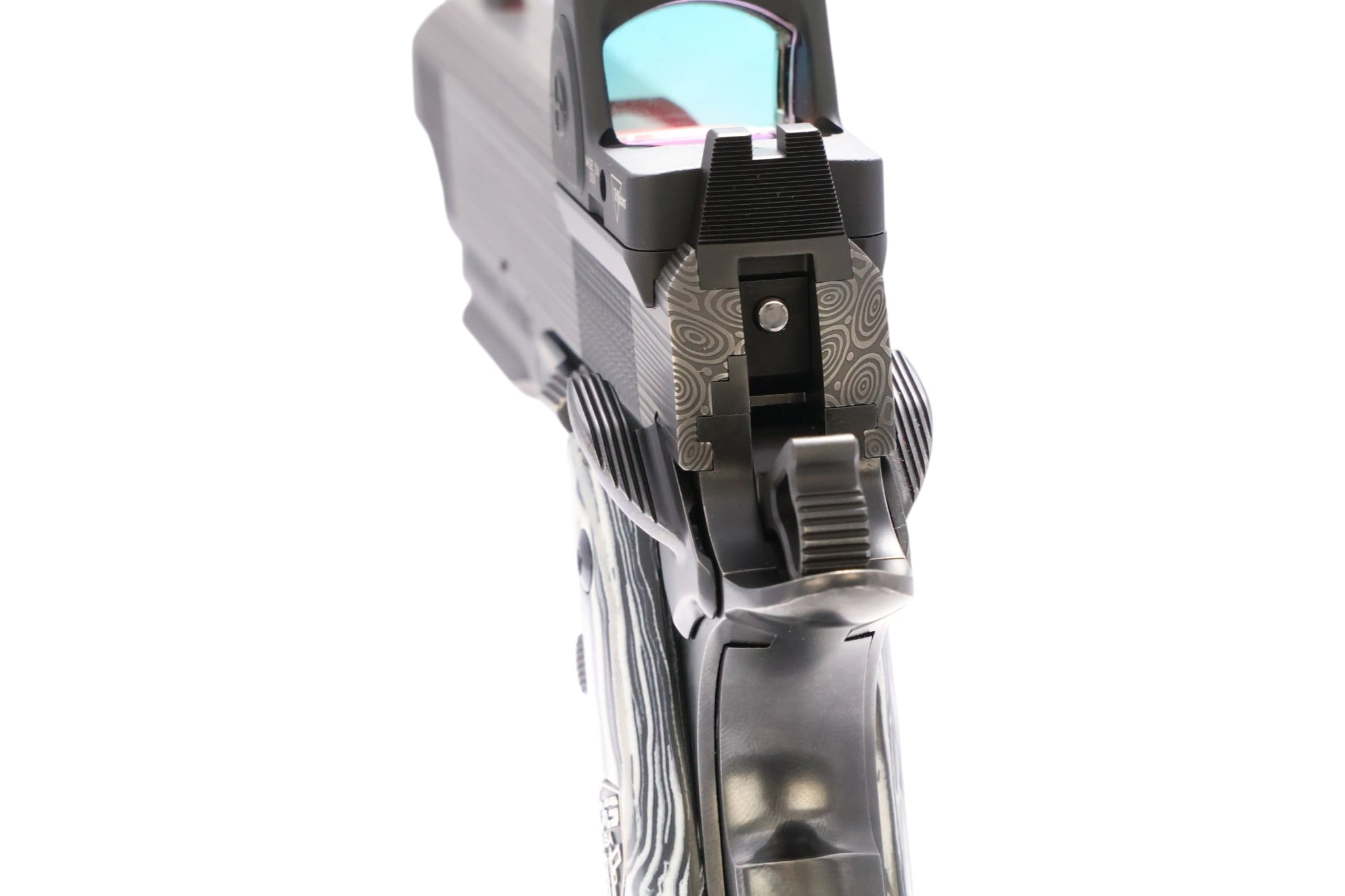 Cabot Guns Damascus Apocolypse Commander 45acp Zebra Carbon Fiber Grips - Image 11