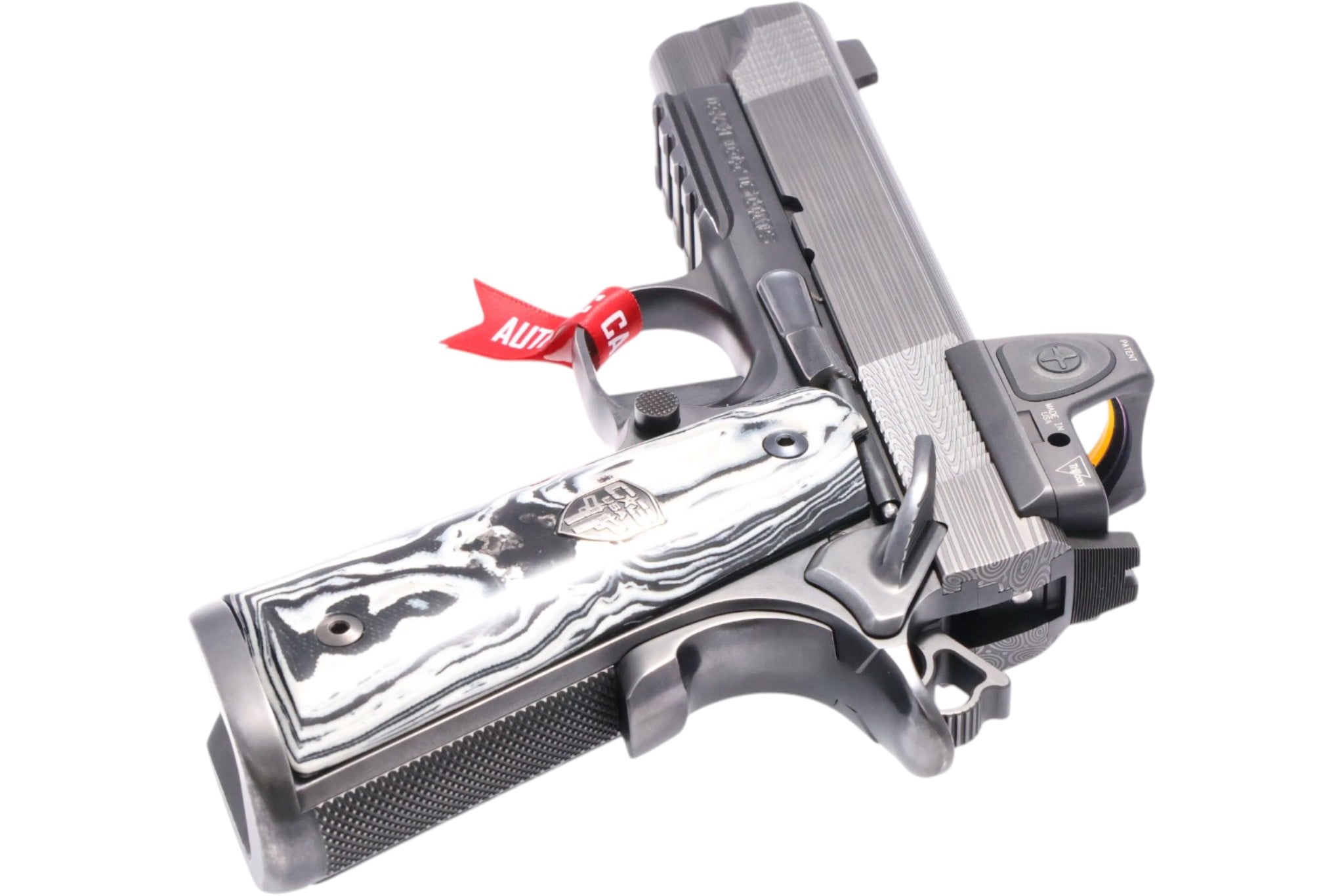 Cabot Guns Damascus Apocolypse Commander 45acp Zebra Carbon Fiber Grips - Image 12