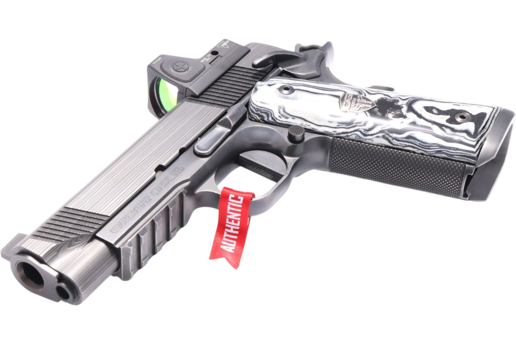 Cabot Guns Damascus Apocolypse Commander 45acp Zebra Carbon Fiber Grips - Image 14