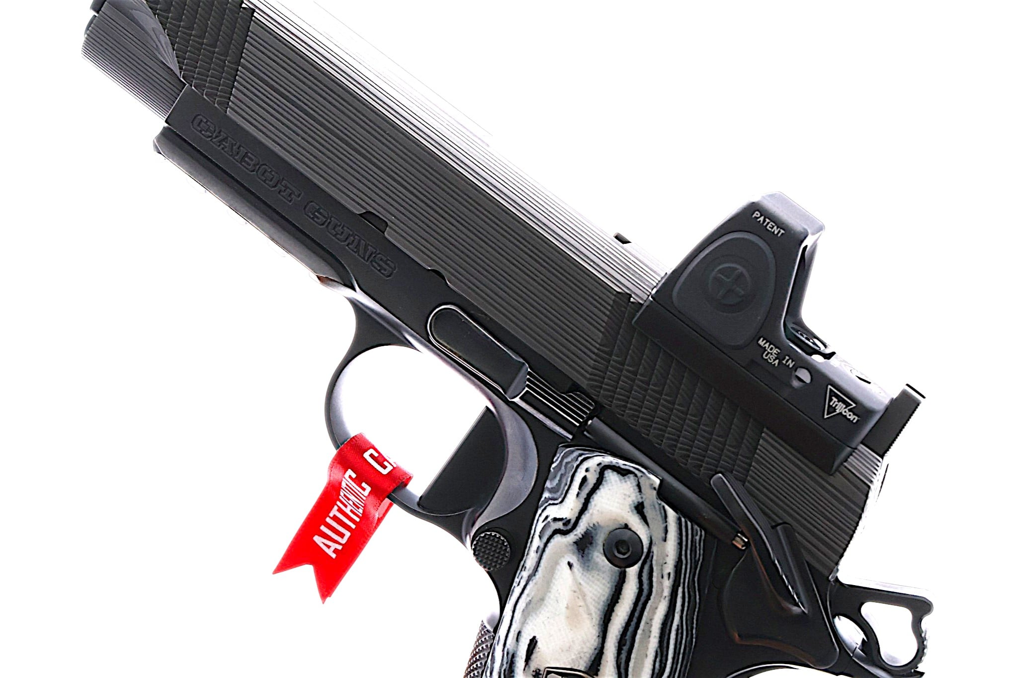 Cabot Guns Damascus Apocolypse Commander 45acp Zebra Carbon Fiber Grips - Image 17