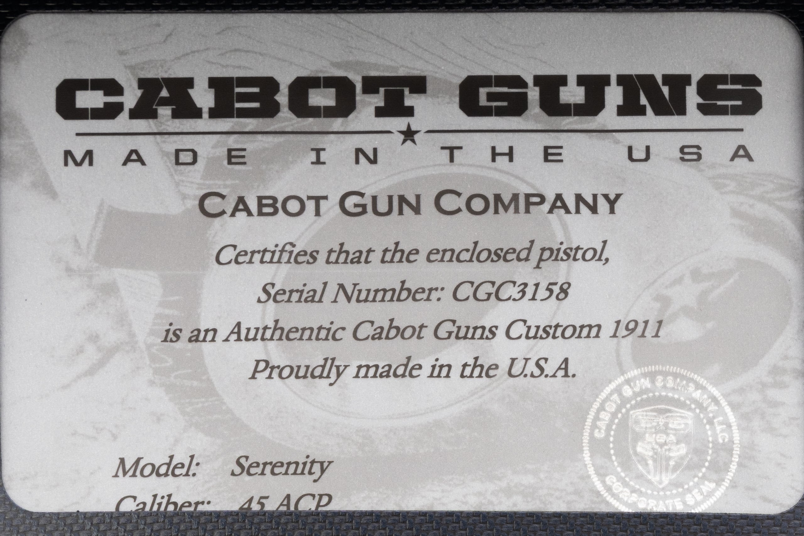 Cabot Guns Serenity 1911 in 45acp only ONE of 050 (3) Mags - Image 8