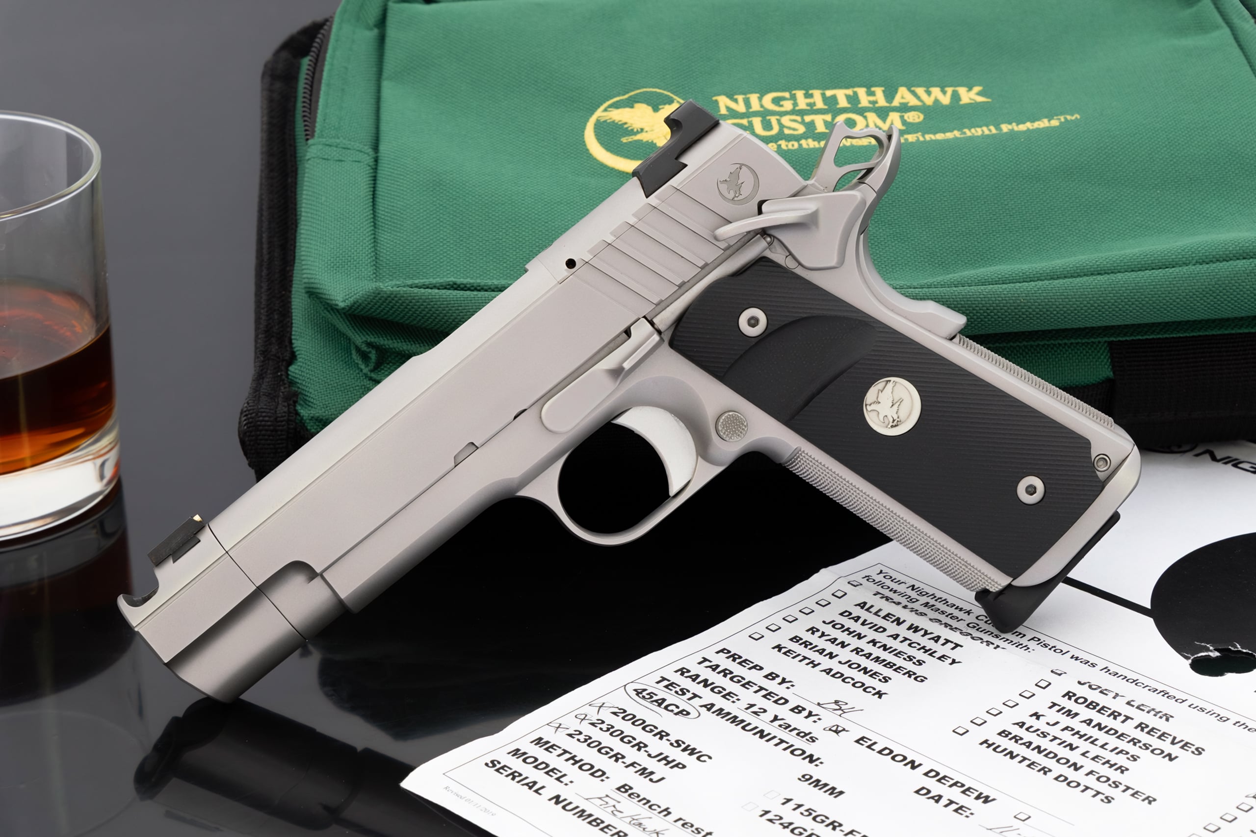 CELEBRITY NEW OLD STOCK NIGHTHAWK CUSTOM FIRE HAWK IOS COMPENSATED 1911 45acp