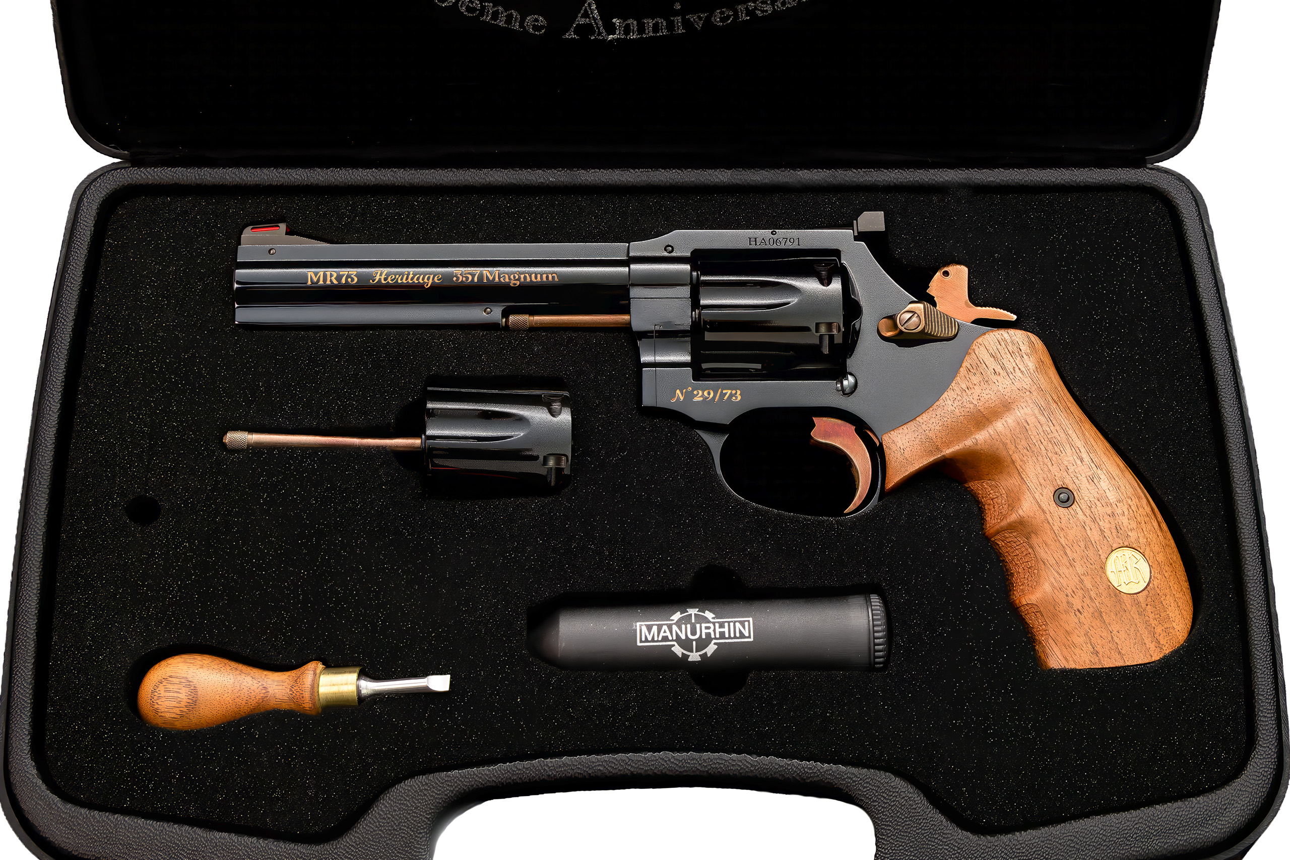Limited Edition Manurhin MR73 50th Anniversary Heritage Double Action Revolver and Extra 9mm Cylinder - Image 8