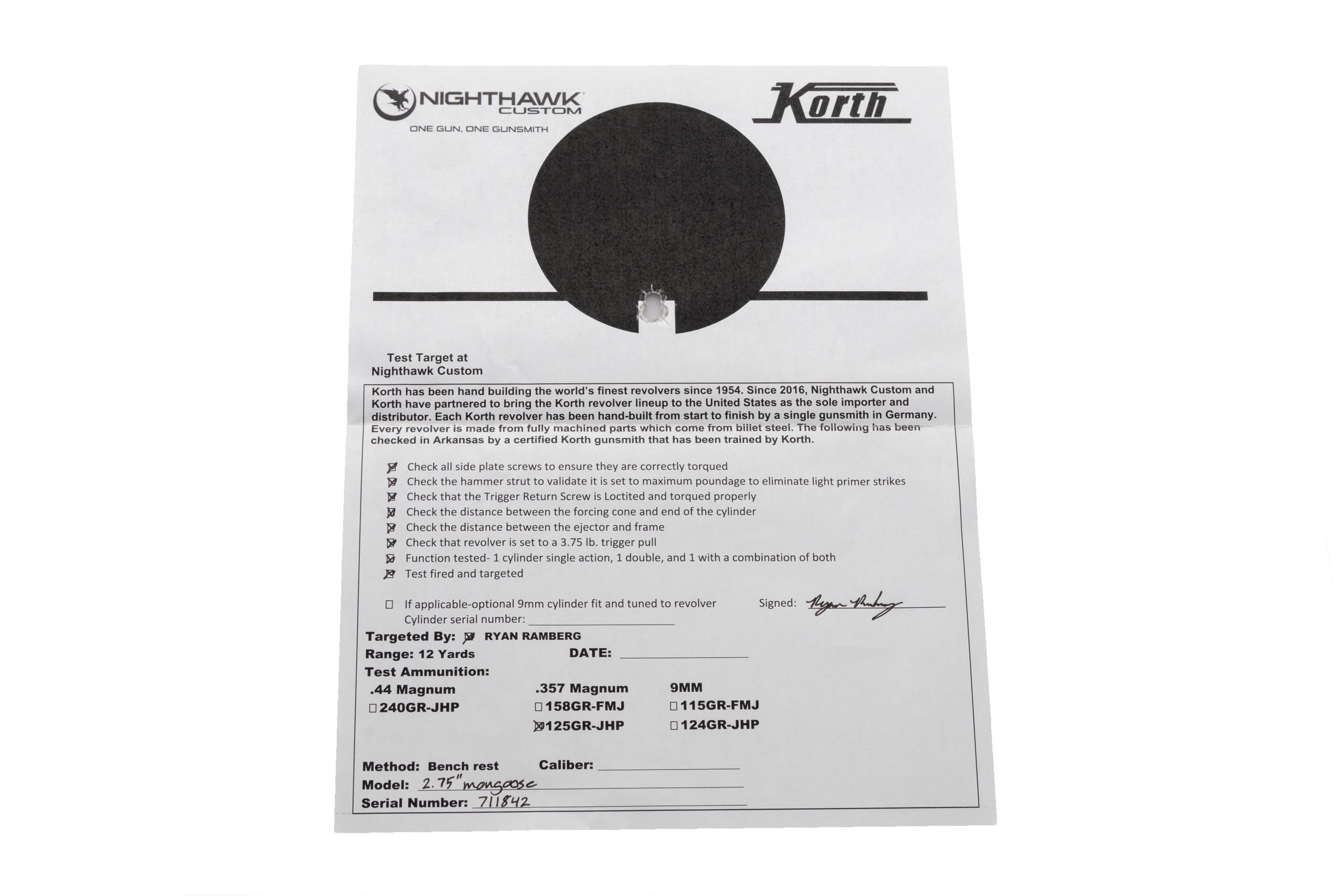 NIGHTHAWK KORTH MONGOOSE SILVER CARRY SPECIAL 2.75" BARREL in 357mag - Image 10