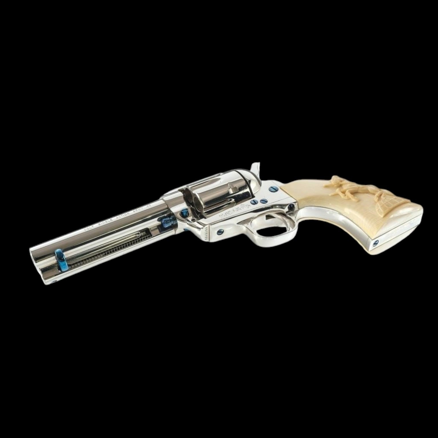 IVORY GRIPS BY DAN CHESIAK, COLT CUSTOM SHOP SINGLE ACTION ARMY THIRD GEN 4.75" 45LC - Image 8