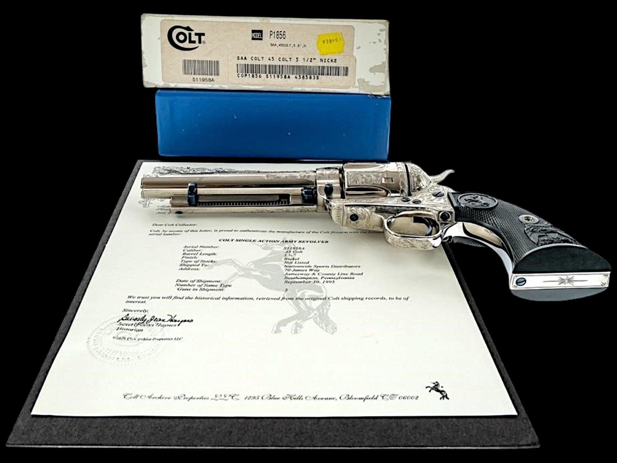 ENGRAVED COLT CUSTOM SHOP SINGLE ACTION ARMY THIRD GEN 5.5" 45LC - Image 3