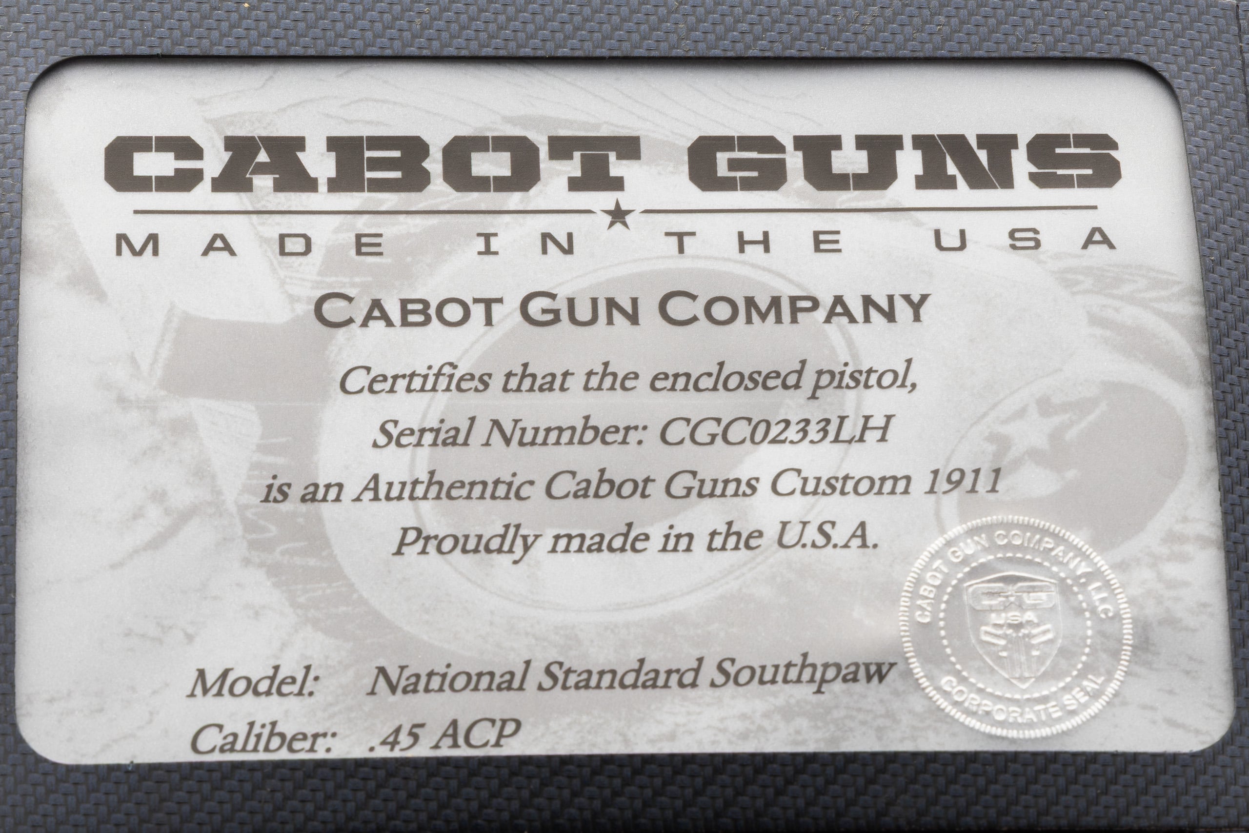 Cabot Guns The National Standard "South Paw" for Lefty Shooters Custom Made - Image 9